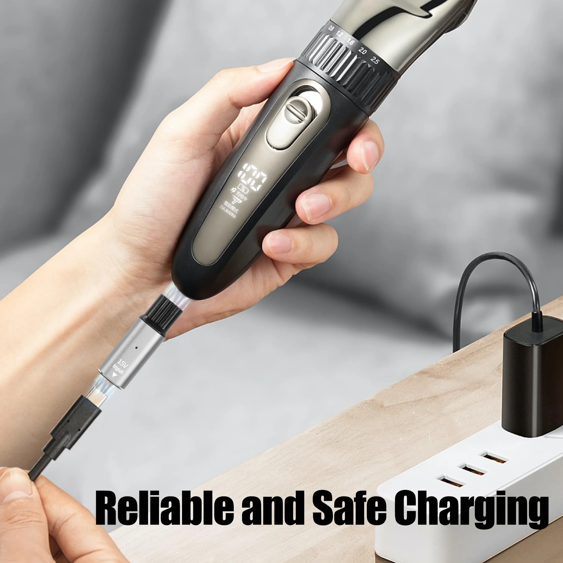 YAODHAOD Ładowarka PD kompatybilna z Philips Norelco QP2520, QP2515, QP2620, A00390, HQ850, QP2530, USB-C 5V 8V 15V