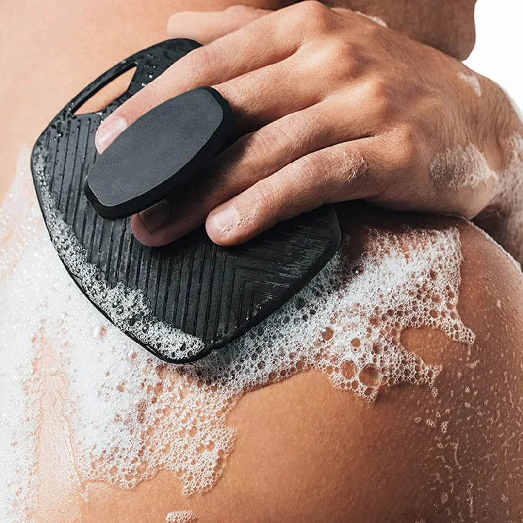 1 x silikonowa szczotka do ciała, peeling do ciała kąpielowego, szczotka do czyszczenia skóry, głębokie oczyszczanie i intensywny masaż, dla dorosłych i dzieci, idealna do wszystkich rodzajów