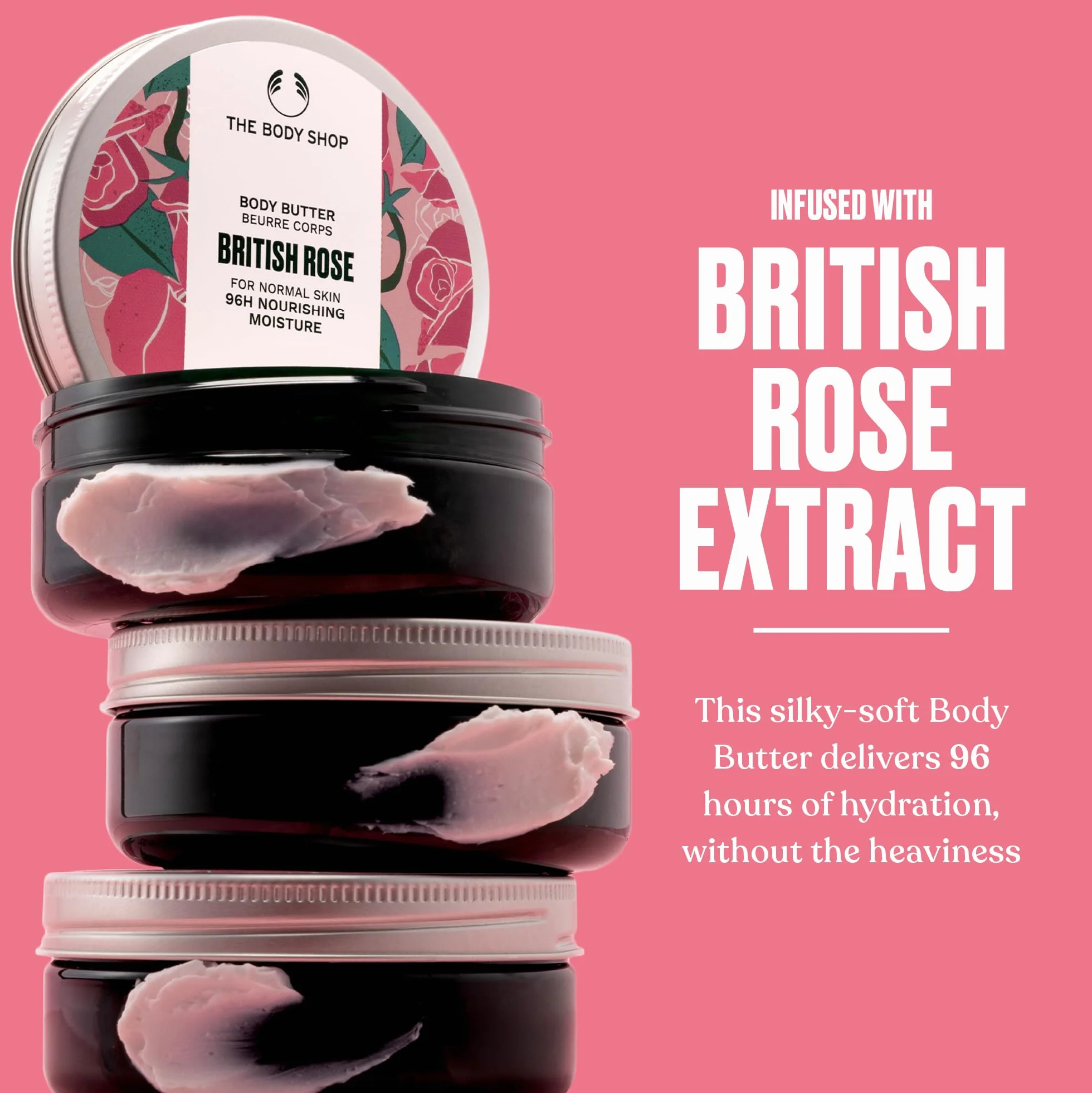 The Body Shop British Rose masło do ciała, 24 h, 1 opakowanie (1 x 1136 sztuk)