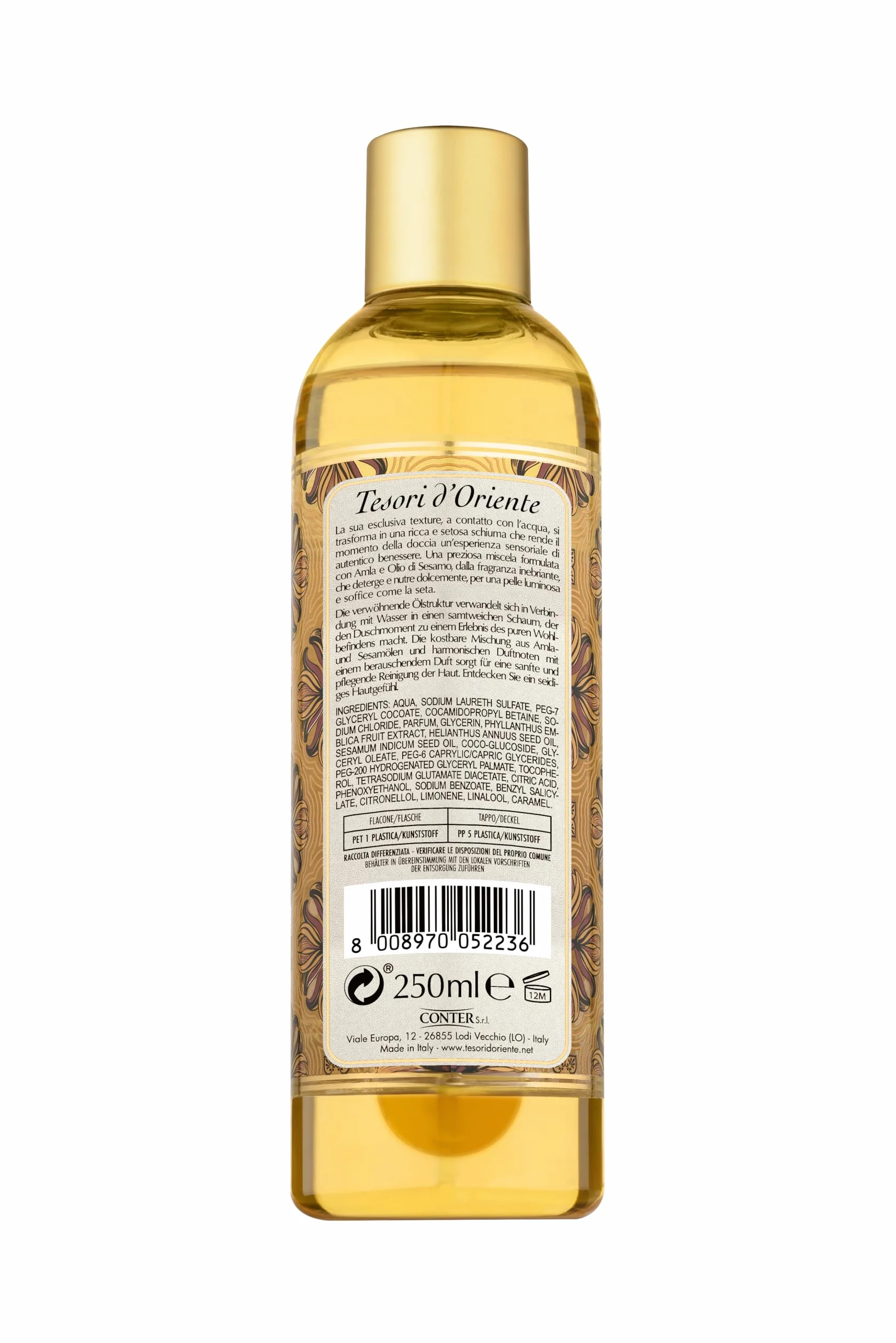 Tesori D'Oriente Olio Doccia Olejek pod Prysznic, Złoty, 250 ml