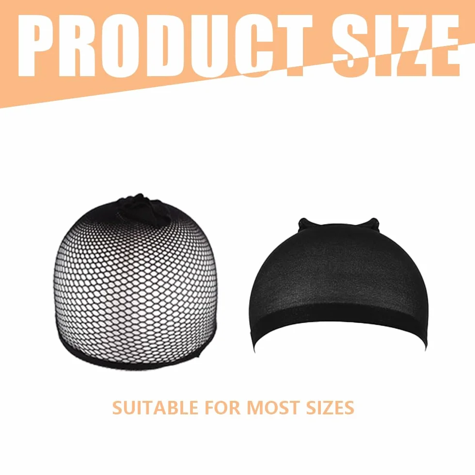 10 sztuk czapek z siatki do włosów, czapka unisex z peruką, czapka z peruką dla mężczyzn i kobiet, peruka damska, peruka wig, siatka na perukę, bald cap wig (beżowa x 4 szt., czarna x 6 szt.)