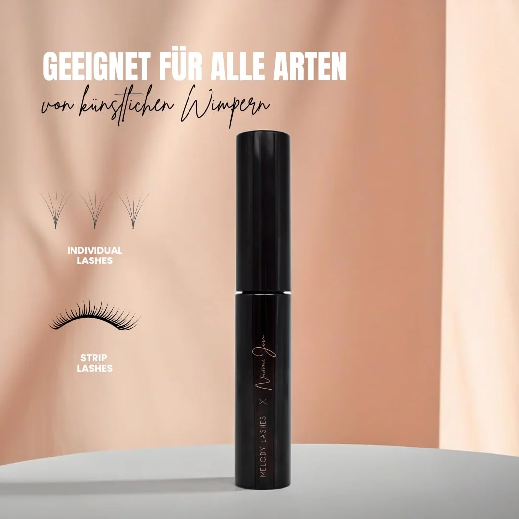 Melody Lashes Naomi Jon wodoodporny klej do rzęs przezroczysty szybkoschnący z silikonowym aplikatorem