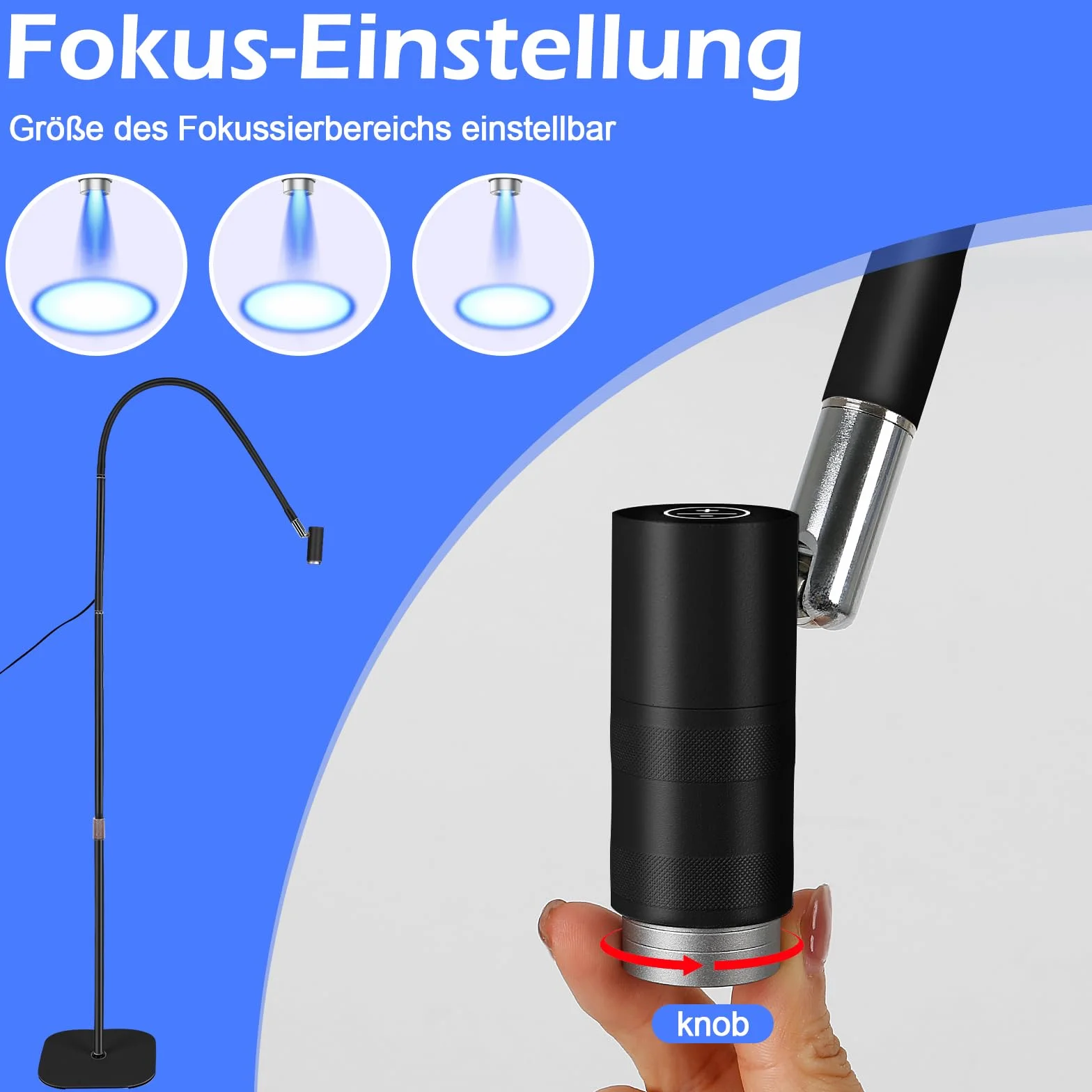 Lampa LED UV 6 W USB do utwardzania klejem UV, fioletowe światło, dotykowa, ściemnianie, czarna