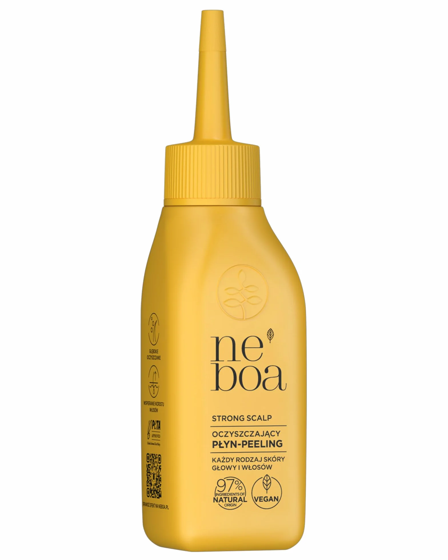 Neboa Strong Scalp, Oczyszczający Płyn-Peeling do Skóry Głowy, Wegański, 97% Naturalnych Składników 100 ml