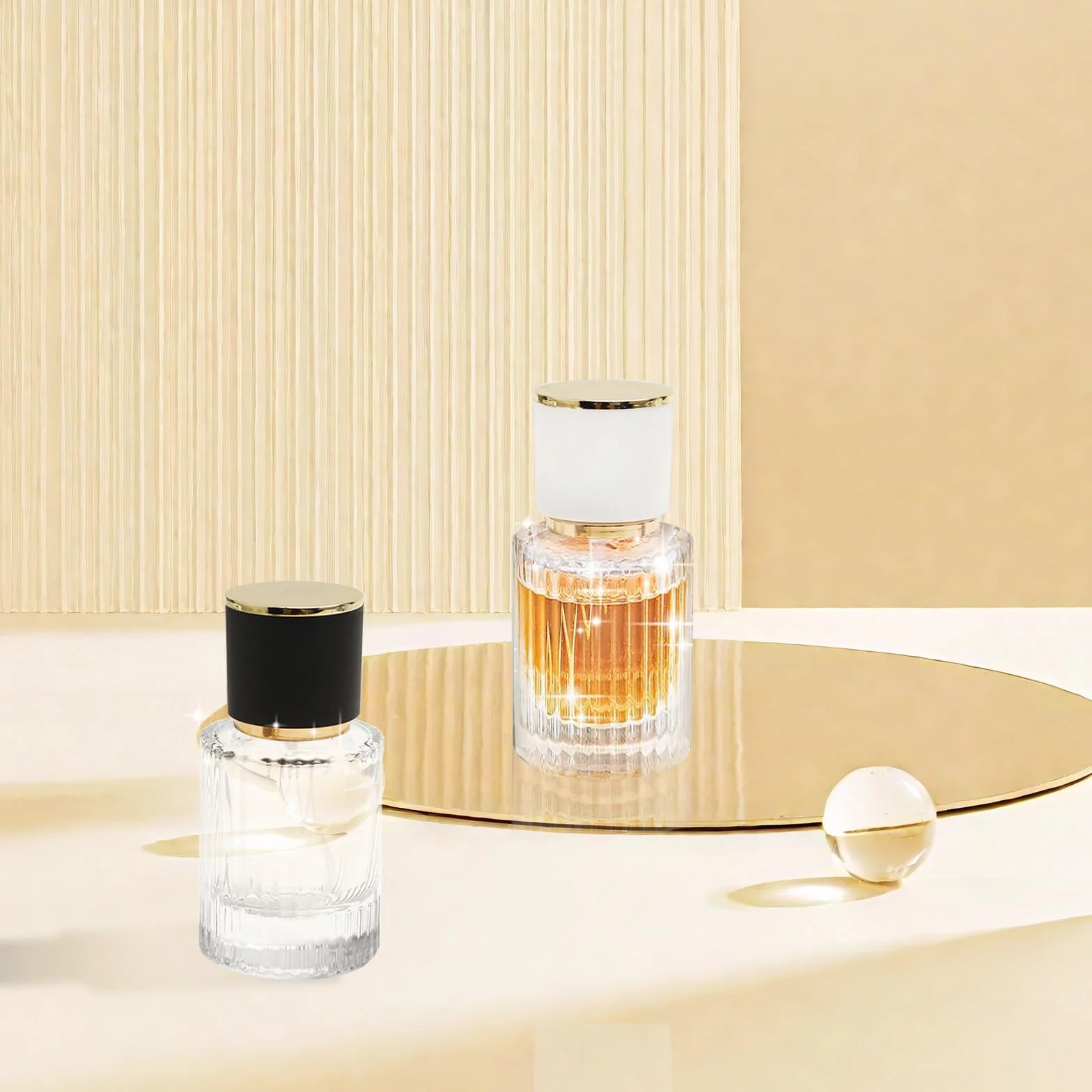 HENGBIRD Zestaw rozpylaczy do perfum, 30 ml, do ponownego napełnienia – szklany flakon, pusty z lejkiem i zakraplaczem – podróżny rozpylacz do perfum, 2 sztuki dla pań, butelka perfum, pusta atomizer