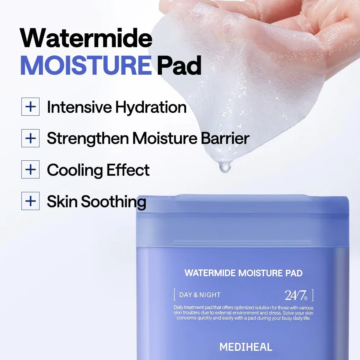 Mediheal Watermide płatki nawilżające bawełniane kwadratowe 100 sztuk
