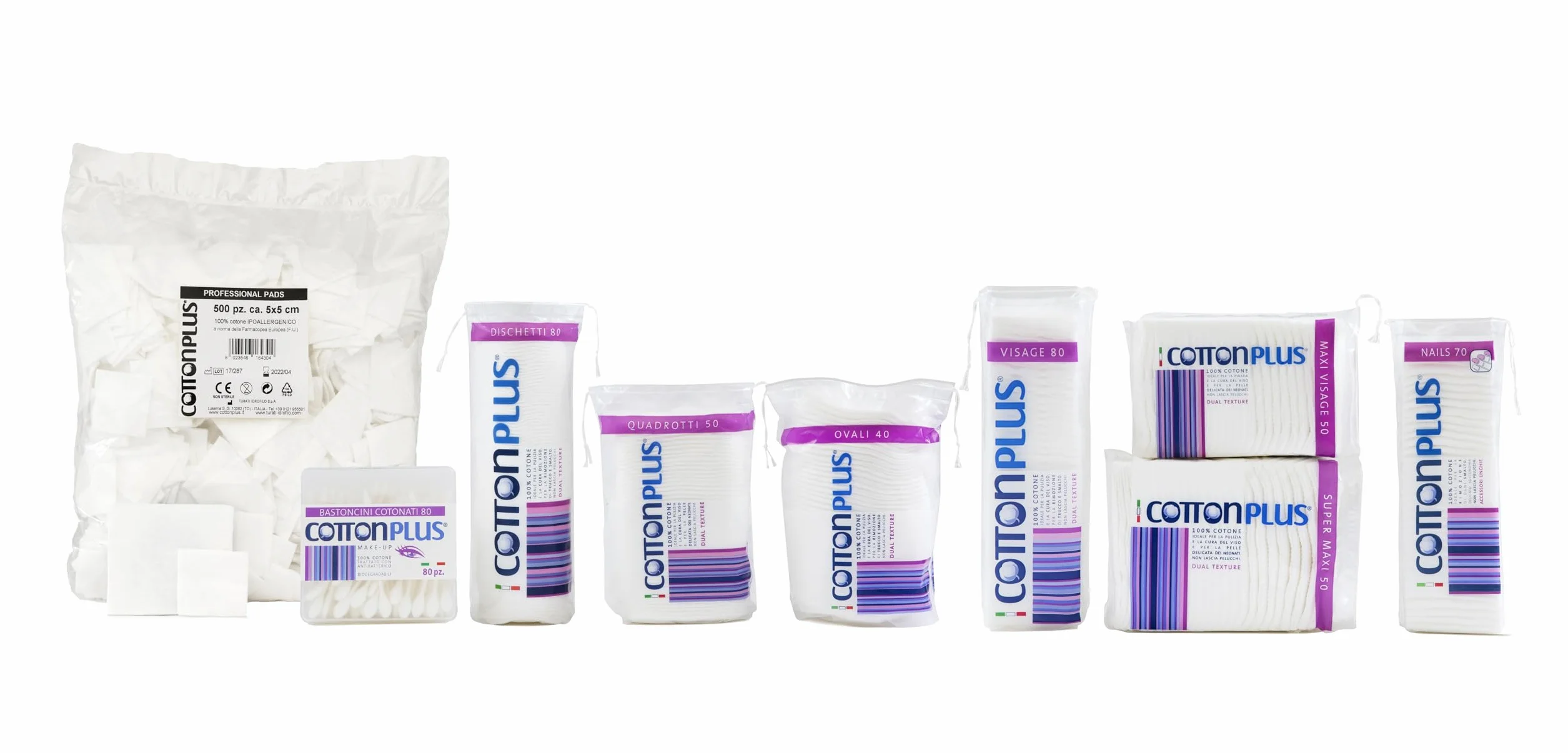 Cotton Plus Quadrotti waciki bawełniane 100% hydrofilowa bawełna podwójna tekstura 50 padów