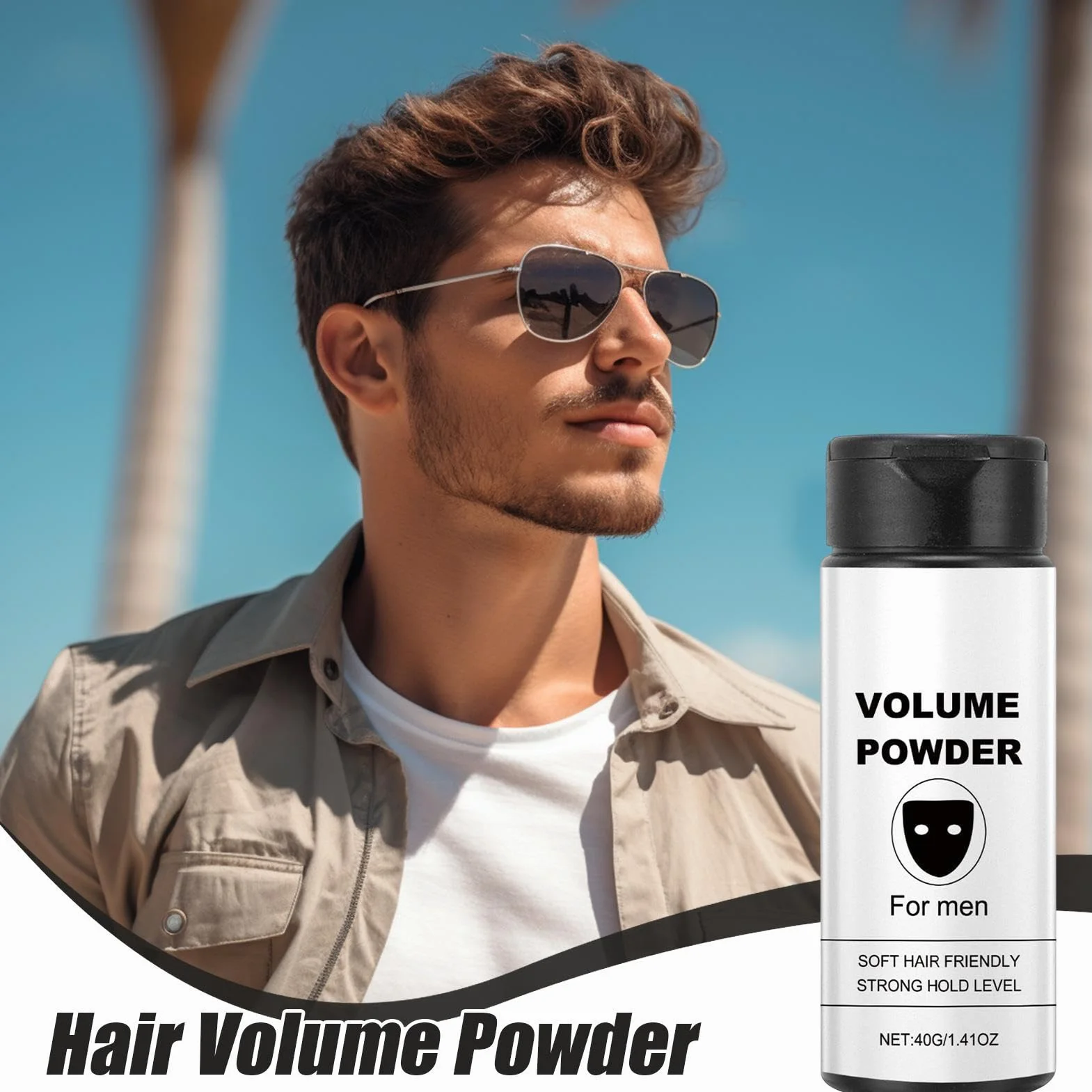 Hair Texture Powder, Styling Powder, Strong Hold Lightweight Feel Travel Size Compact Bottle Long Lasting, Portable Hairstyle Grooming for Business, Trips, Appointments