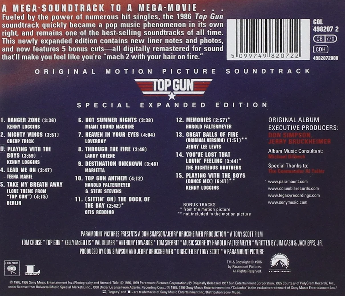 Top Gun Original Motion Picture Soundtrack Special Expanded Edition