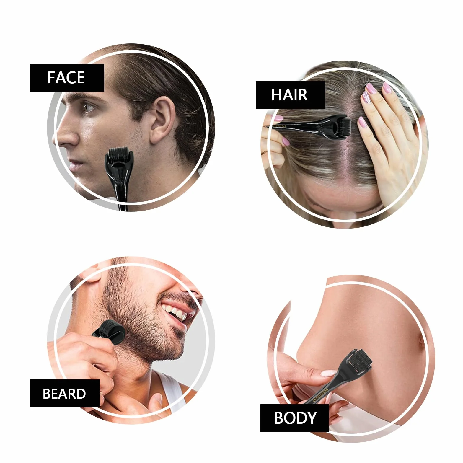 Derma Roller wałek do brody, 540 igieł 1,5 mm, tytanowe igły do twarzy, ciała, odżywiające zmarszczki, blizny, rozstępy, dermabrazja 1,5 mm