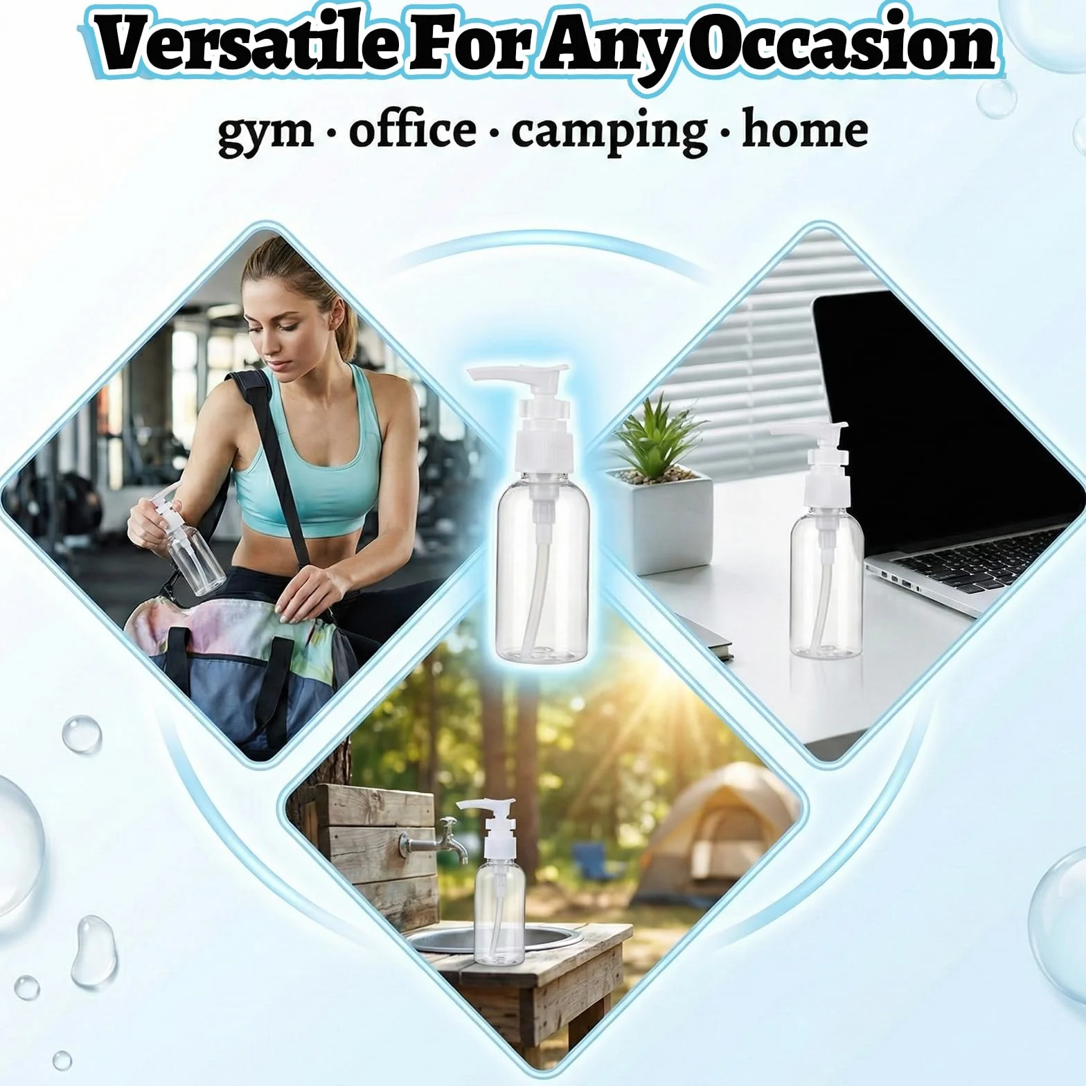 Plastikowe butelki z pompką Airless 30 ml przezroczyste podróżne