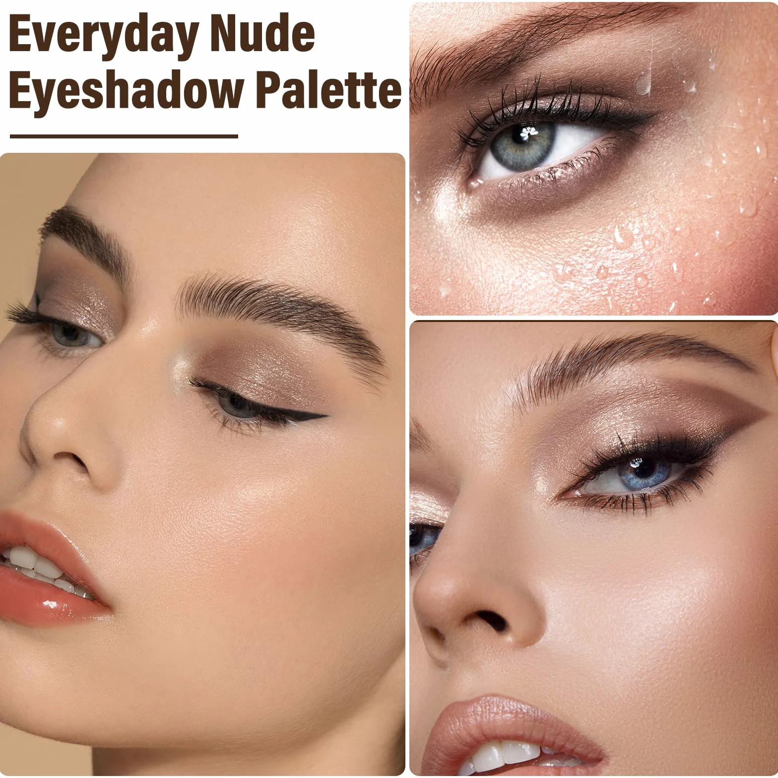 Boobeen 6 Colors Paleta cieni do powiek Nude, paleta cieni do powiek Matte Shimmer do makijażu oczu Neutral Smokey Bronze Eye Makeup