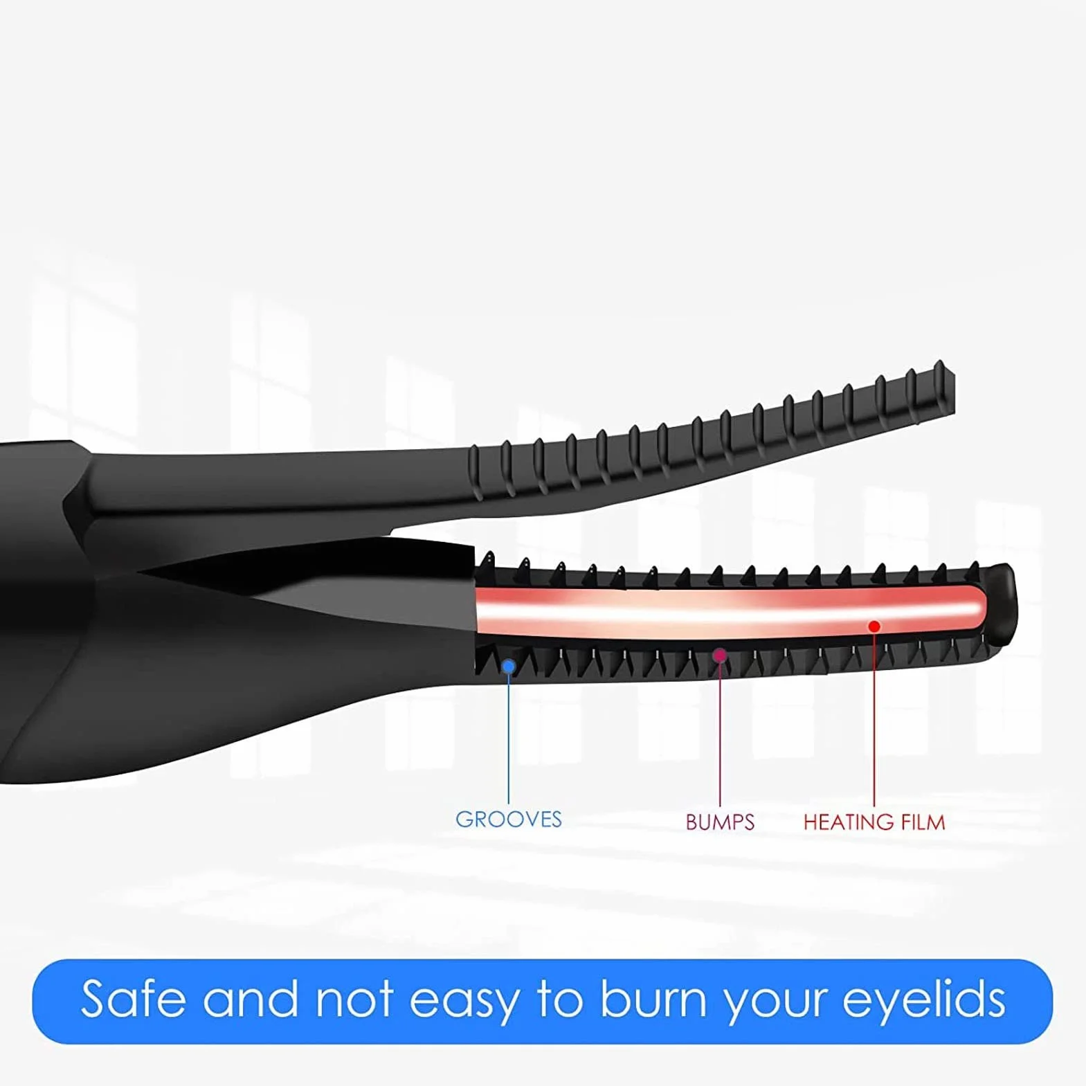 Elektryczna Lokówka do Rzęs 2 w 1, USB, 3 Temperatury, Klips do Stylizacji