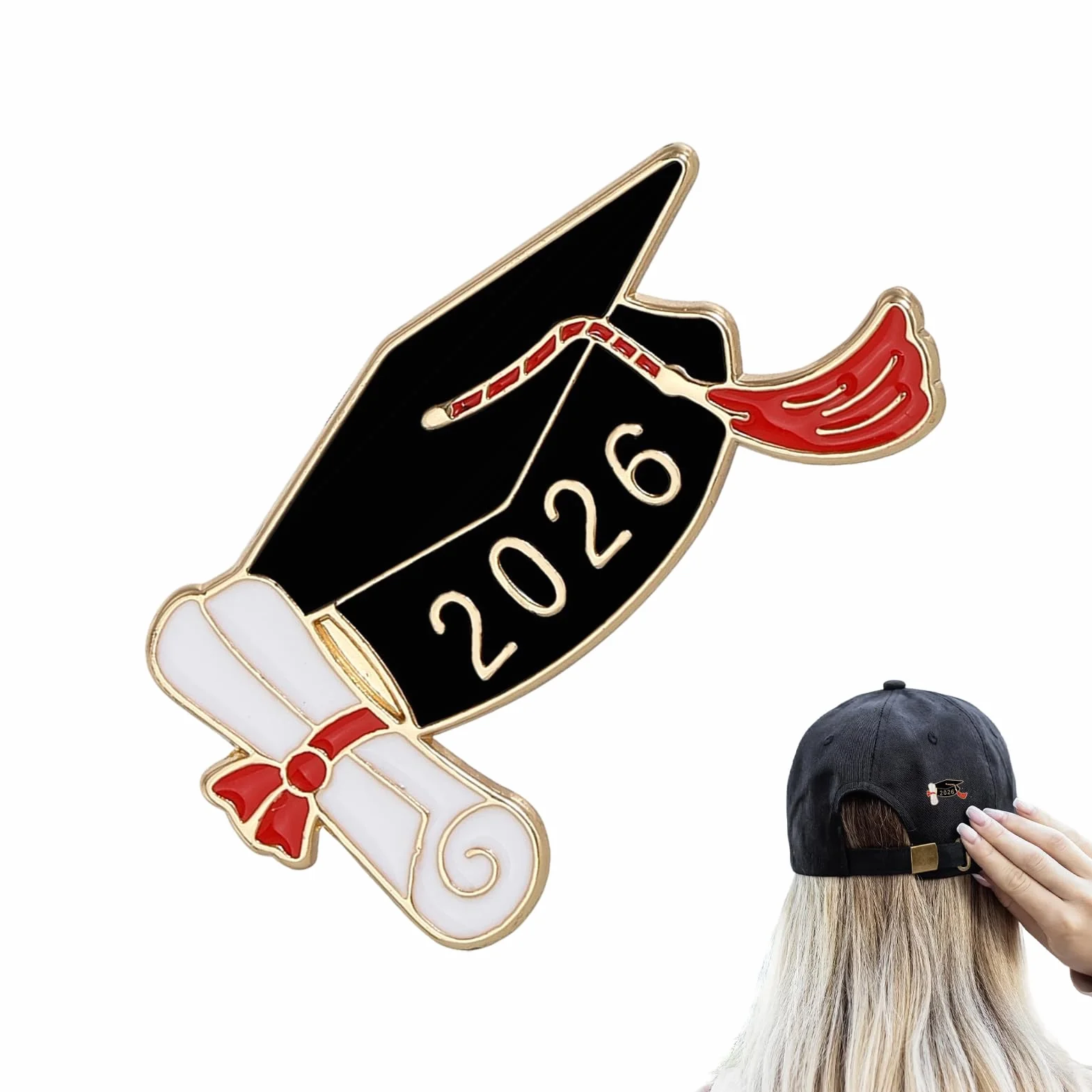Graduation Badge 2026 Metal Enamel Lapel Pin with Safety Clasp for School Teacher Student