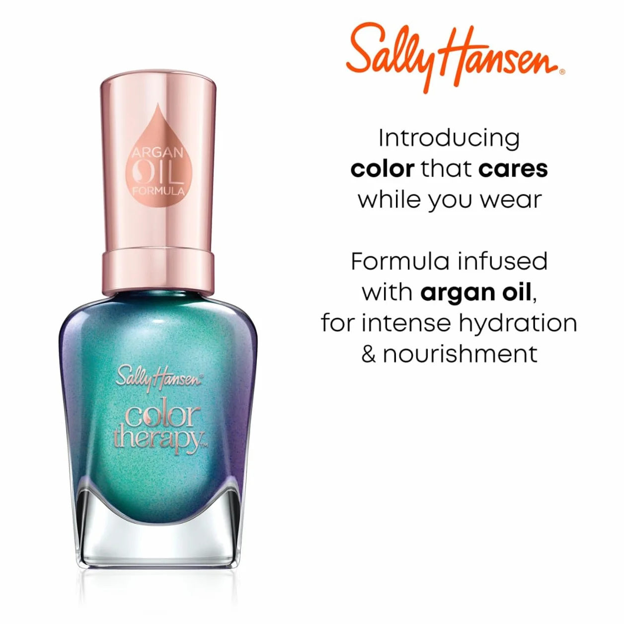 Sally Hansen, Lakier do paznokci Color Therapy Nail Beautifiers, High Gloss Top Coat, przezroczysty lakier do paznokci