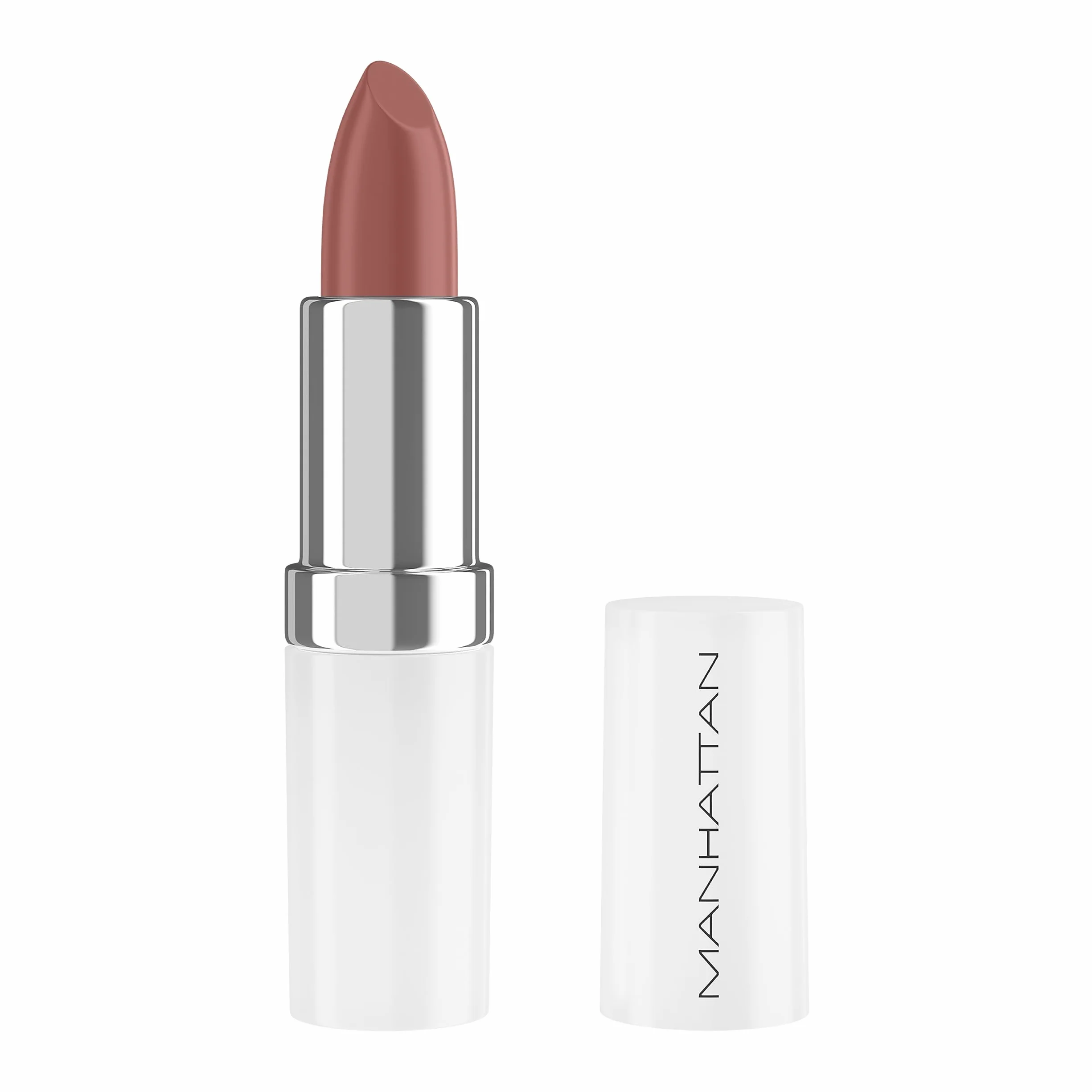 Manhattan Lasting Perfection satynowa pomadka do ust 230 Hip Hazelnut, pomadka do intensywnego, długotrwałego koloru i nawilżającej pielęgnacji