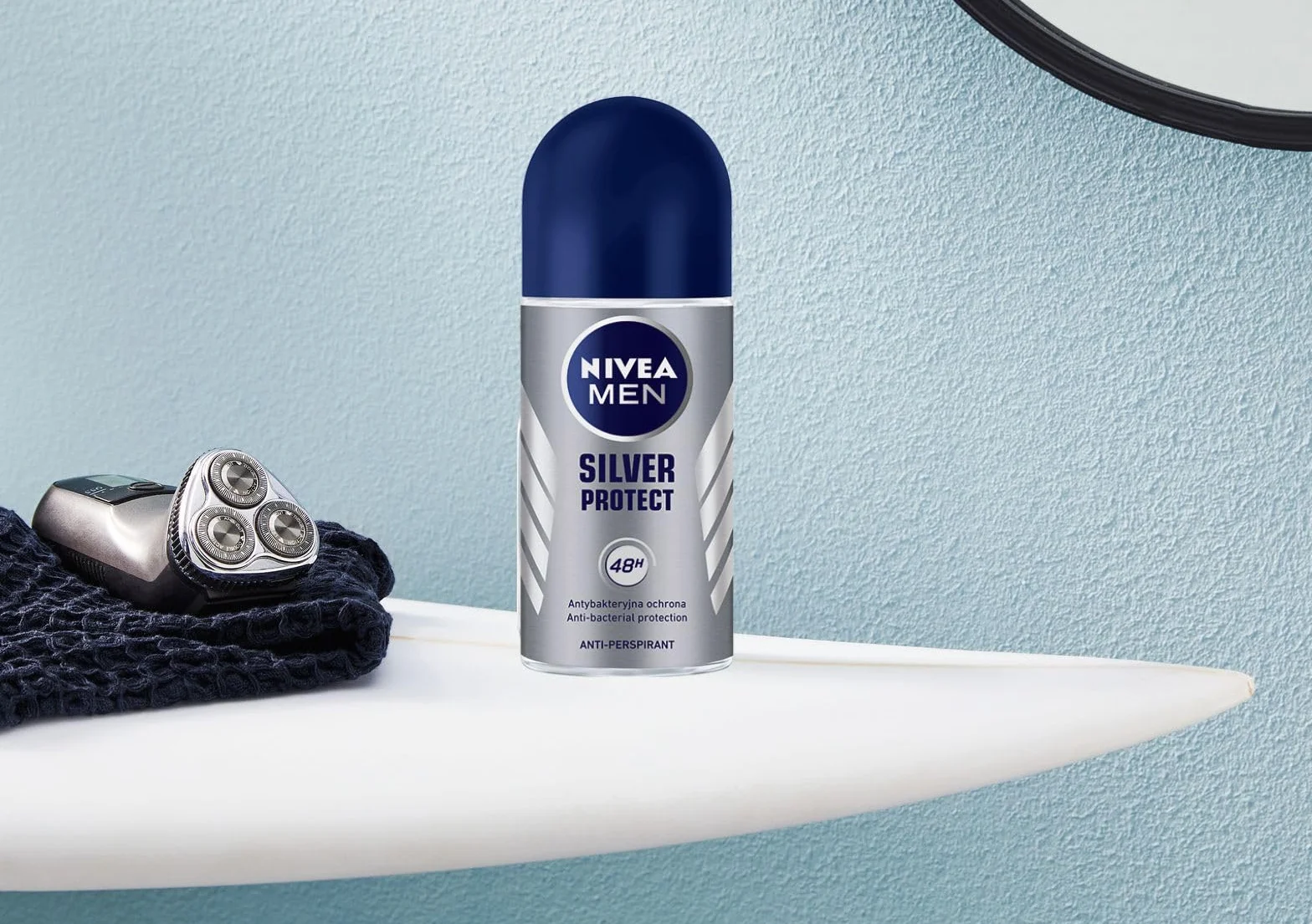 NIVEA MEN Silver Protect 48 H Antybakteryjny antyperspirant w kulce dla mężczyzn 50 ml