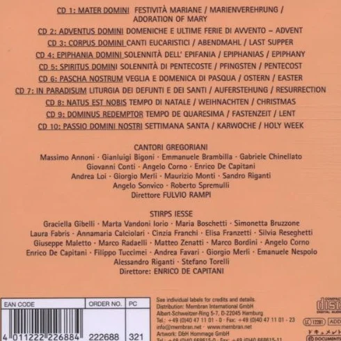 Canto Gregoriano (Rampi, Capitani, Stirps Iesse) [10 CD]