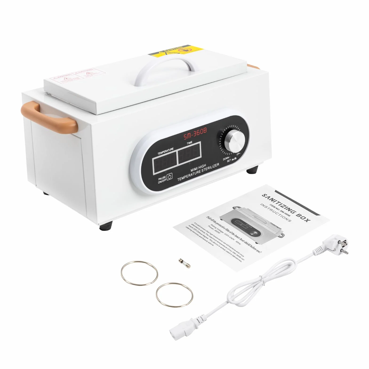 Sterylizator wysokotemperaturowy, sterylizator gorącym powietrzem, 300 W, 200 ℃, 240 V, LCD, sterylizator na sucho, może być używany do narzędzi do paznokci