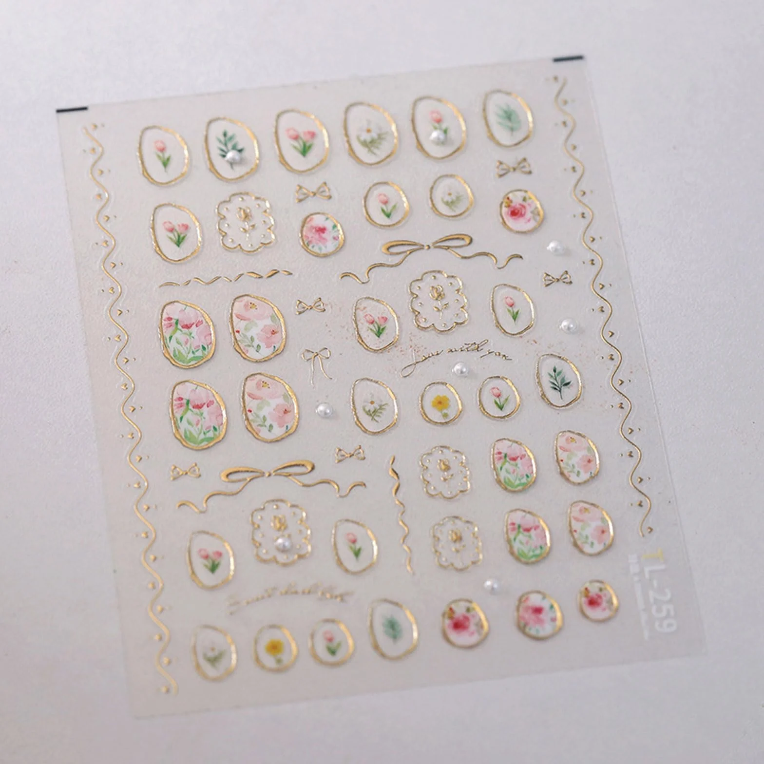 JMEOWIO 3D Kokardka Kwiatowa Naklejki na Paznokcie 1 Arkuszy Nail Art Sticker Samoprzylepne Naklejek na Paznokcie Dekoracji Paznokci