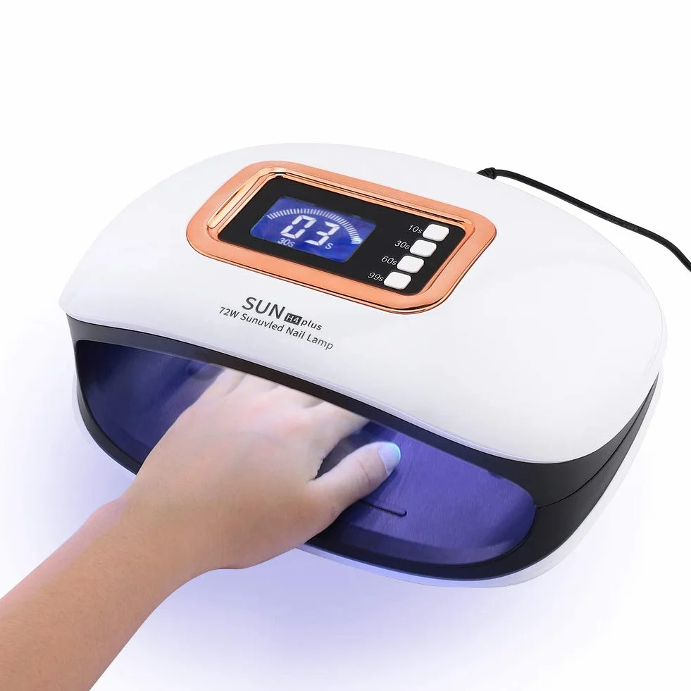 Lampa UV LED do paznokci 72W Autosensor LCD Wyświetlacz (Biała)