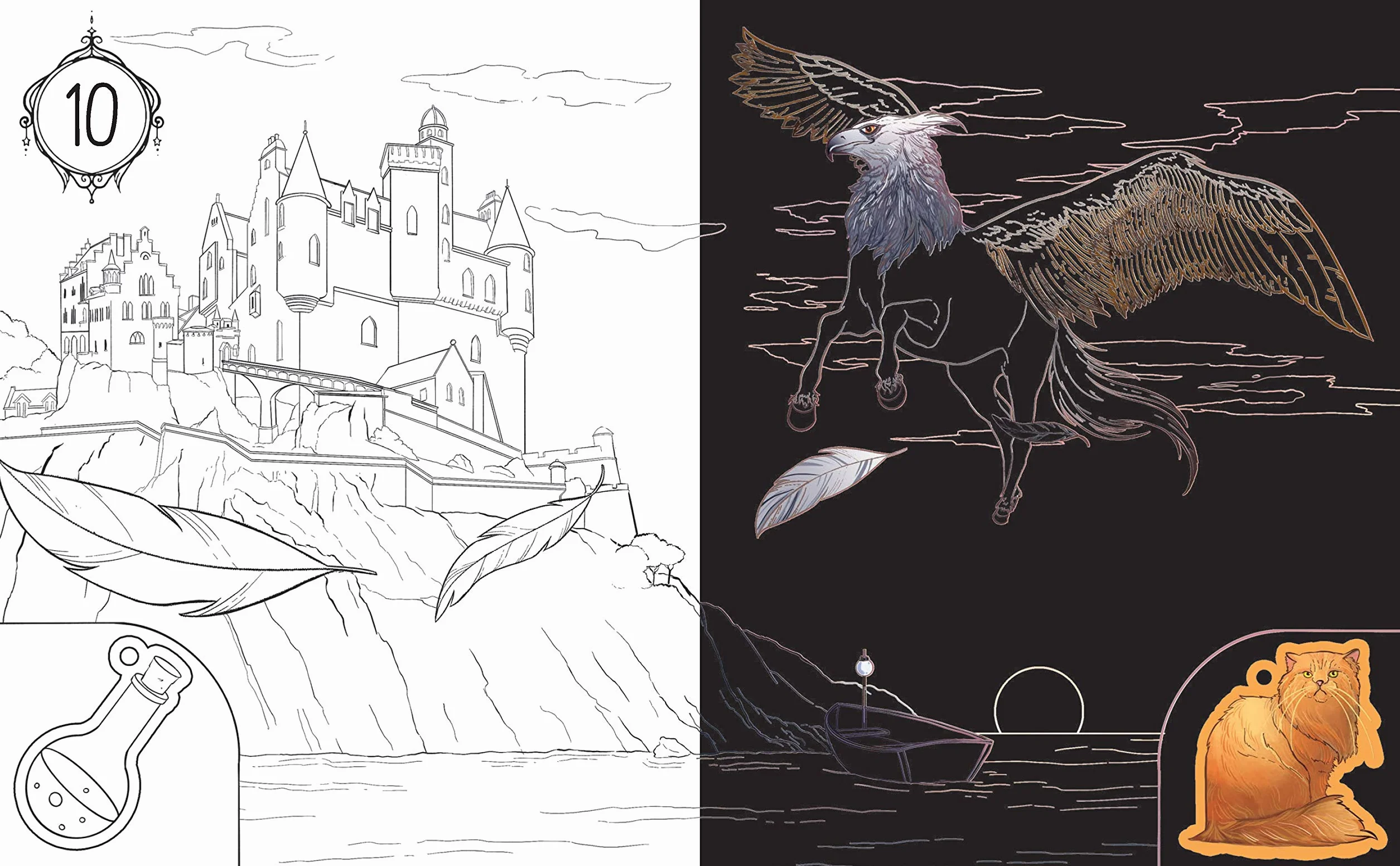 Kritzel-Kratzel Zauberwelt Adventskalender - Inoffizielle Fan Art zu Harry Potter: Mit magischen Motiven, fantastischen Farbeffekten & Bambus-Stick. Für Kinder ab 5 Jahren