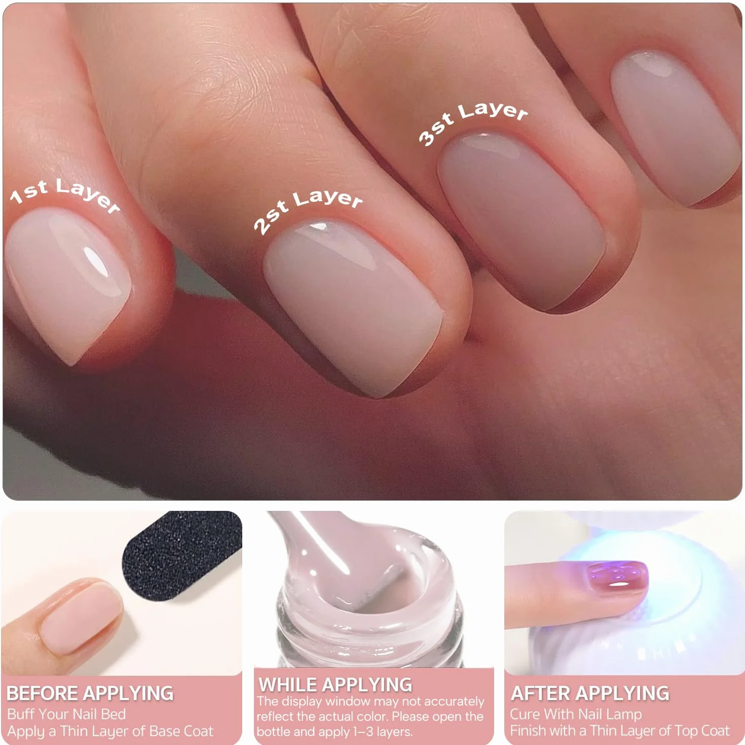 Vishine Sheer Nude różowy żelowy lakier do paznokci, 1 szt. 8 ml, żelowy naturalny różowy półprzezroczysty kolor, utwardzany światłem UV, żel do paznokci do Nail Art DIY, francuski manicure w domu
