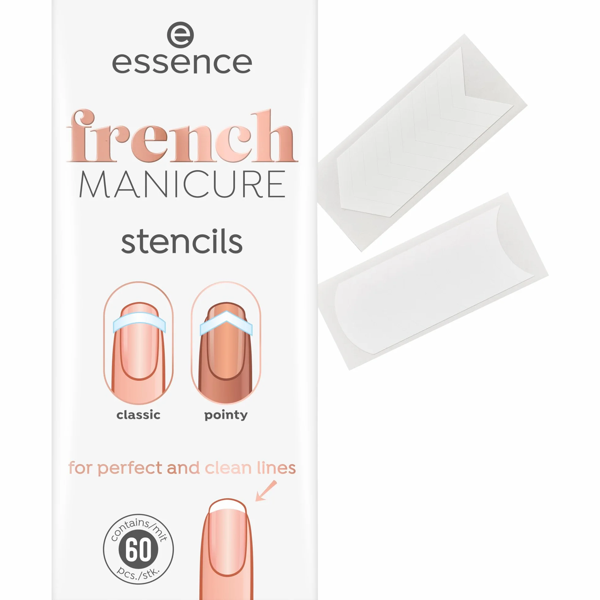 essence Szablony do stylizacji paznokci french MANICURE 60pcs