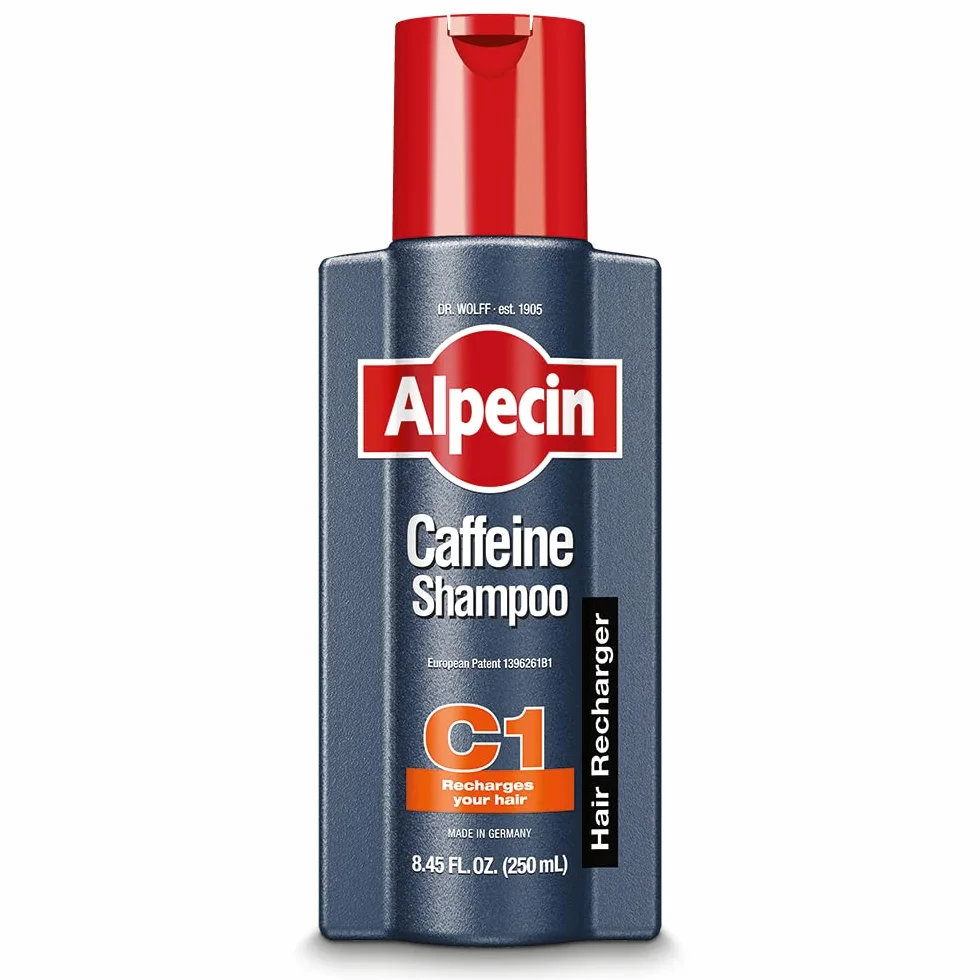 Alpecin Szampon kofeinowy C1, 1 x 250 ml – stymulujący włosy przeciwko dziedzicznemu wypadaniu włosów w celu poprawy wzrostu włosów u mężczyzn
