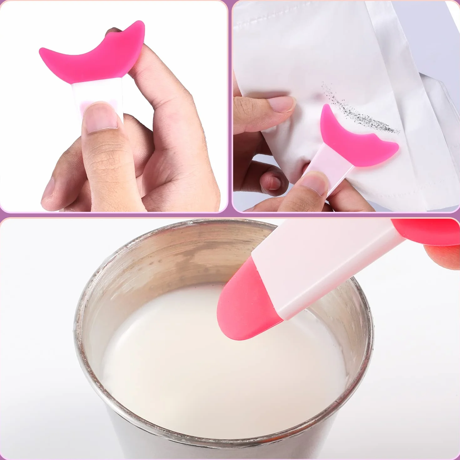 KINBOM 2 Sztuk Eyelash Shield, Silikonowy Mascara Shield Guard Mascara Shield Applicator Guard dla Kobiet Dziewczeta Makijaz Oczu (Rózowy, Przezroczysty)