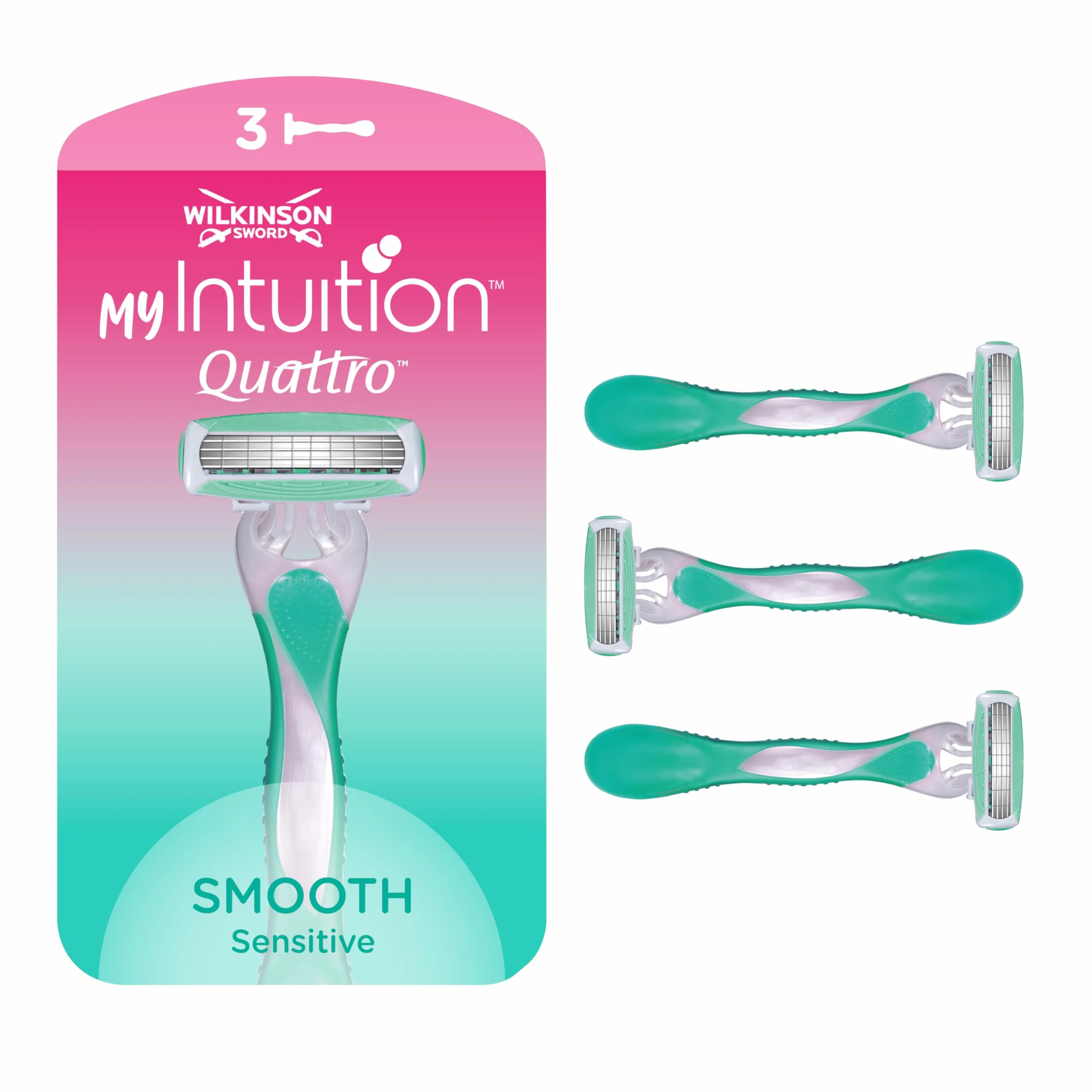 Wilkinson myIntuition Smooth Sensitive Quattro damskie maszynki do golenia, dotyk aloesu, 3 szt