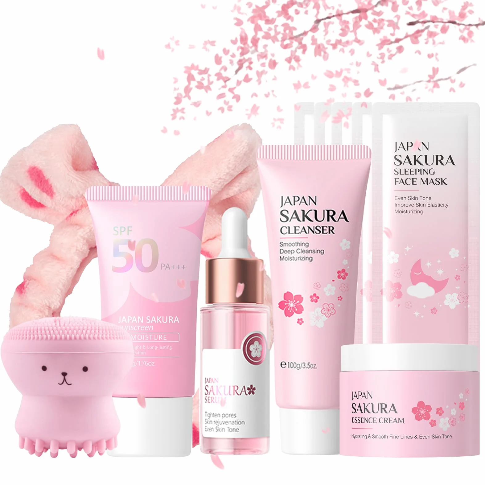Japan Sakura Zestaw do Pielęgnacji Skóry dla Nastolatek i Kobiet - Oczyszczacz Serum
