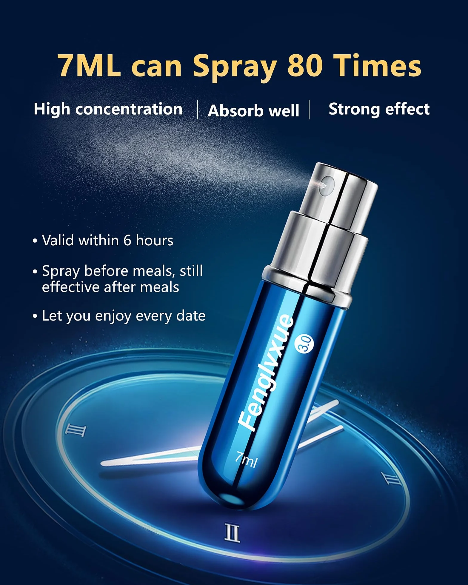 Delay Spray dla mężczyzn, spray opóźniający dla mężczyzn, technologia trzeciej generacji, 7 ml