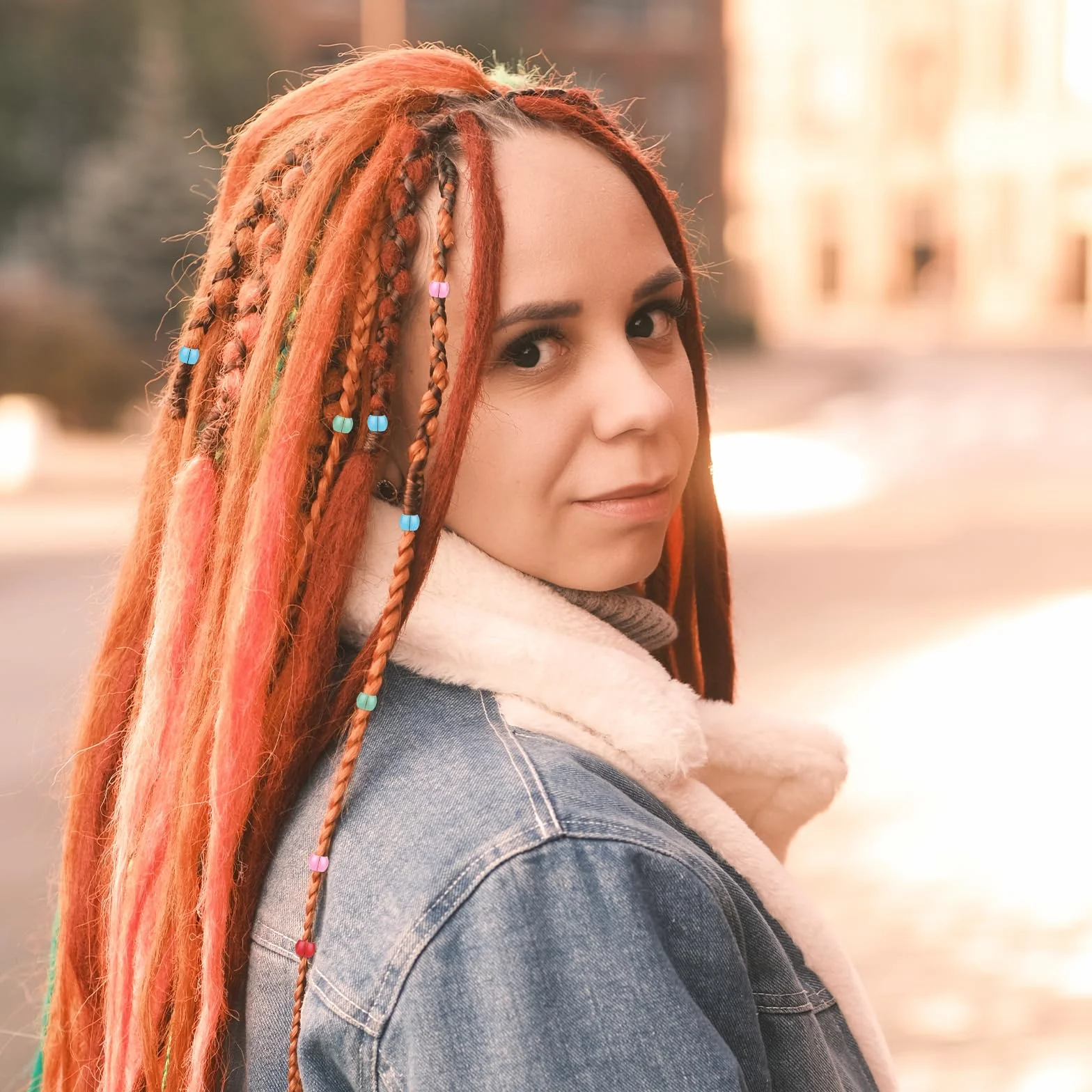 Giantree Mini Spinki do Włosów 100 Szt., Tęczowe Plastikowe Dekoracje do Warkoczy