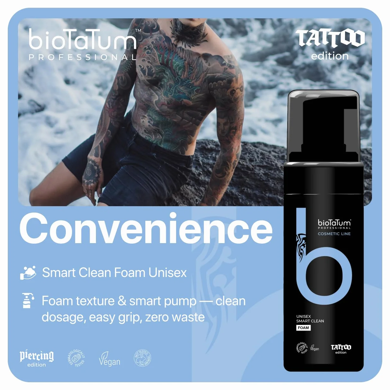 Pianka czyszczenia tatuaży Unisex - Tattoo Aftercare For Skin - Profesjonalne mycie tatuaży - Roztwór do czyszczenia tatuaży w celu uniknięcia kłucia lub podrażnienia skóry