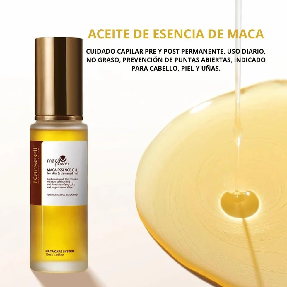 Karseell MACA CARE SYSTEM Serum Arganowe do Włosów i Skóry z Kolagenem Regeneracja Suchych Zniszczonych Włosów Antypuszenie Nawilżenie Blask Paznokcie Bez Spłukiwania Wszystkie Typy Włosów 50ml