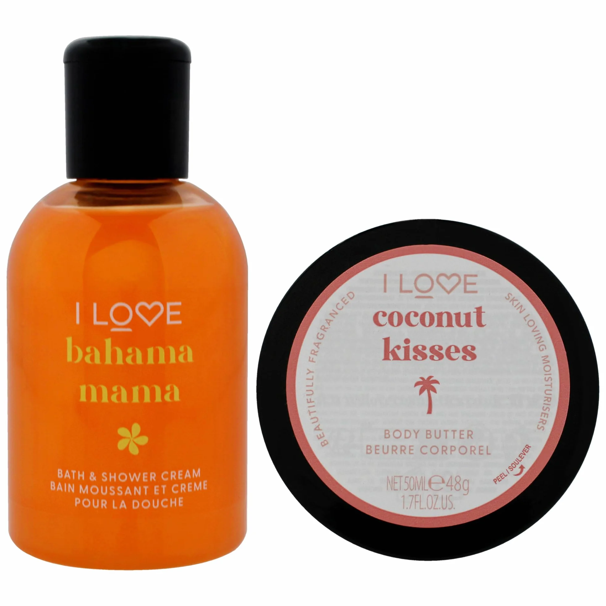 I Love Cosmetics Miniaturowe Tropical Treat Box 2 szt. Kąpiel i Krem Body Butter