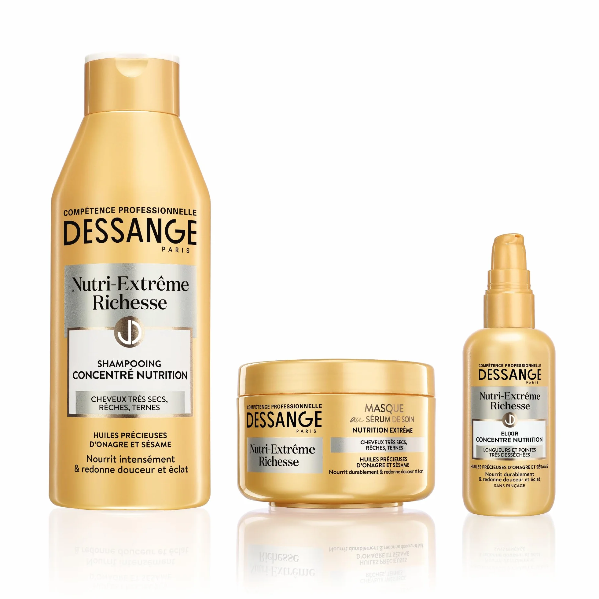 DESSANGE Zestaw Nutri-Extreme Richesse Odżywczy szampon maska Elixir do bardzo suchych włosów