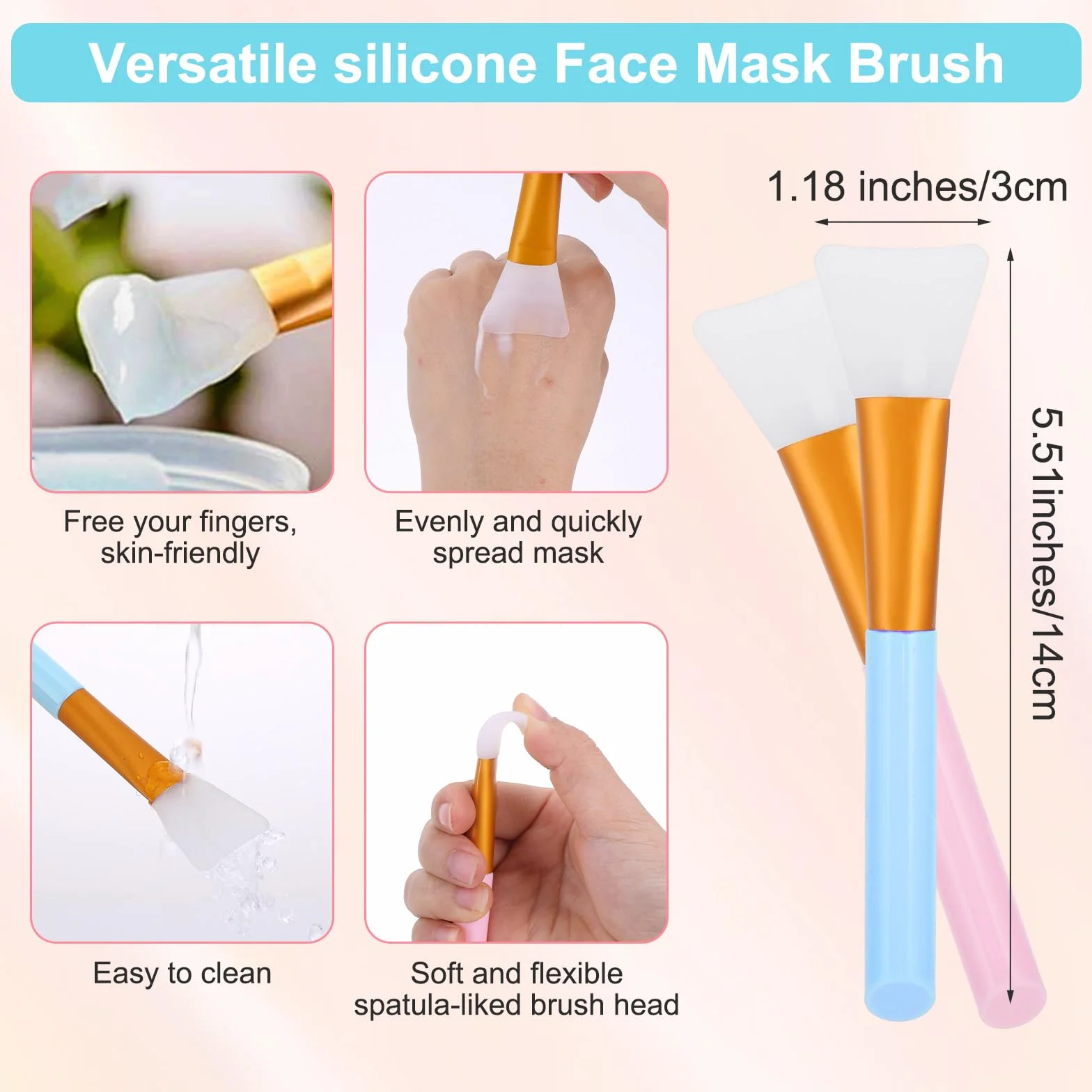 Qianyu Silikonowy peeling do twarzy złuszczający masażer do ust szczotka miękka podkładka do mycia twarzy ręczna maska na twarz szczotka peeling zaskórników narzędzie do pielęgnacji skóry dla kobiet