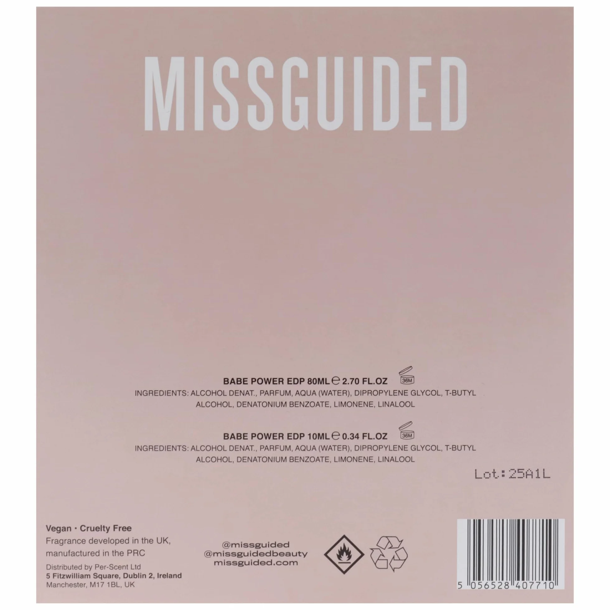 Missguided Babe Power EDP Spray Zestaw Prezentów 2,7 oz + 0,34 oz dla Kobiet