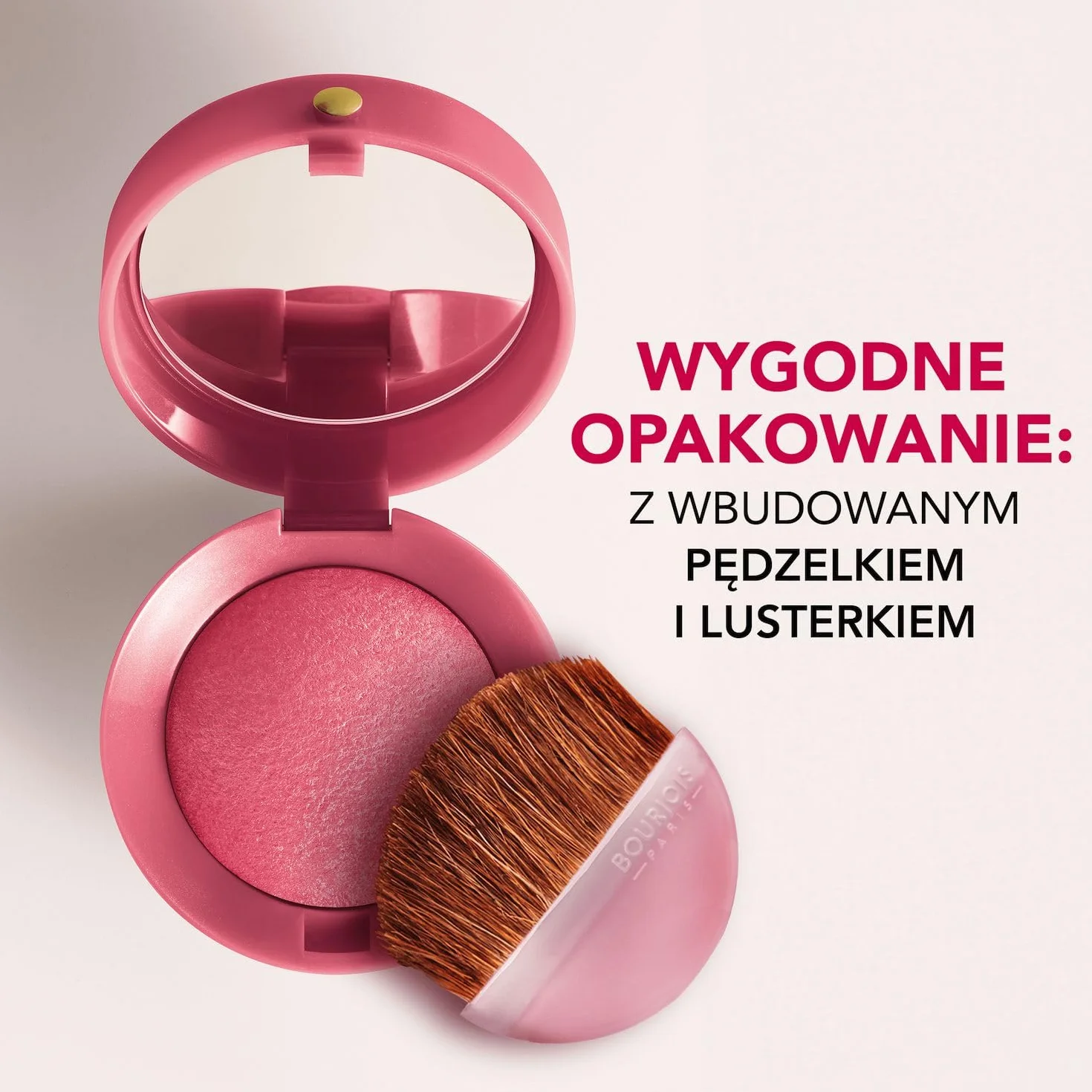 Bourjois Little Round Pot Trwały Róż do Policzków z Lusterkiem i Pędzelkiem nr 016 Rose, 2,5g
