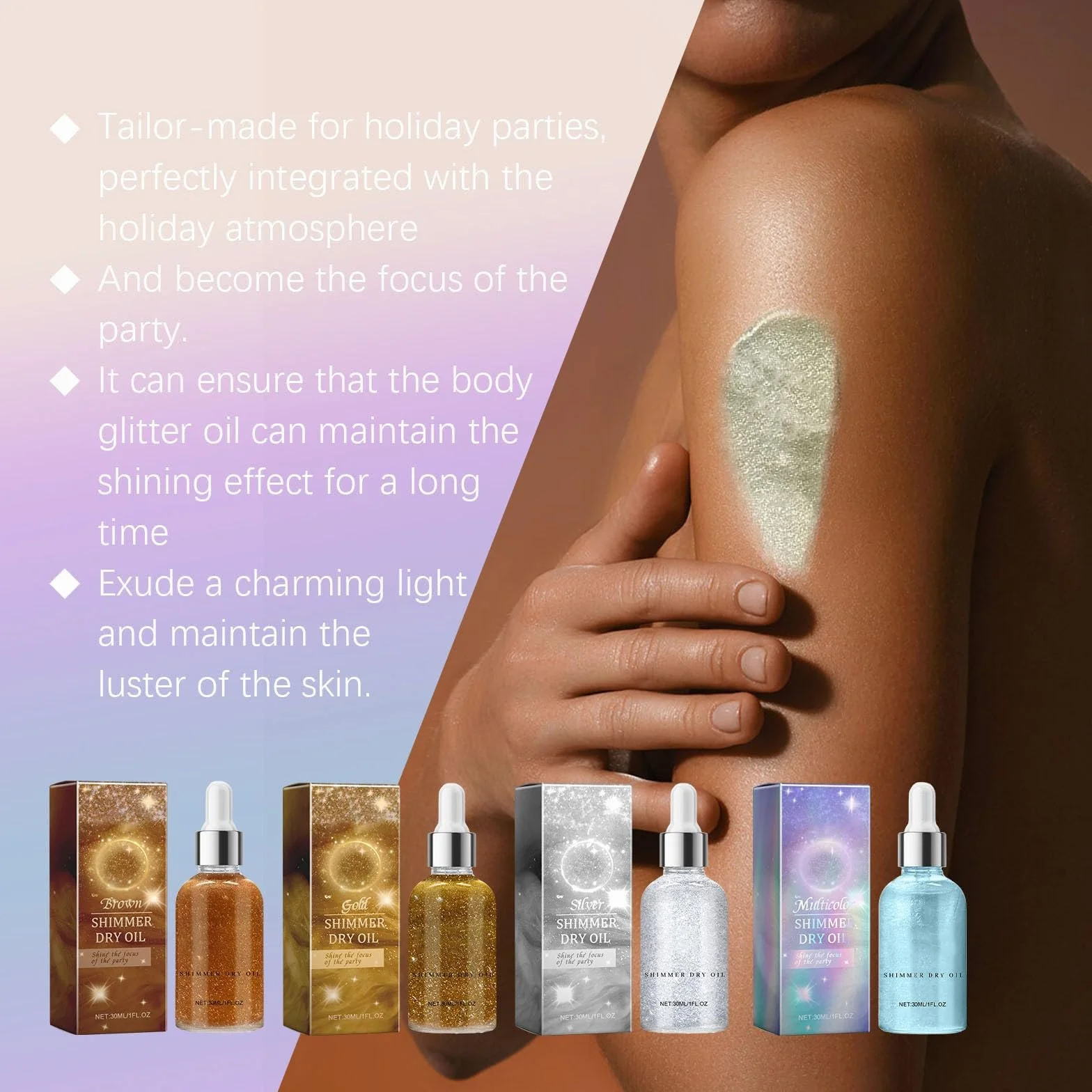 Orphic Shimmer Dry Oil Body Glitter Oil wodoodporny długotrwały puder brokatowy