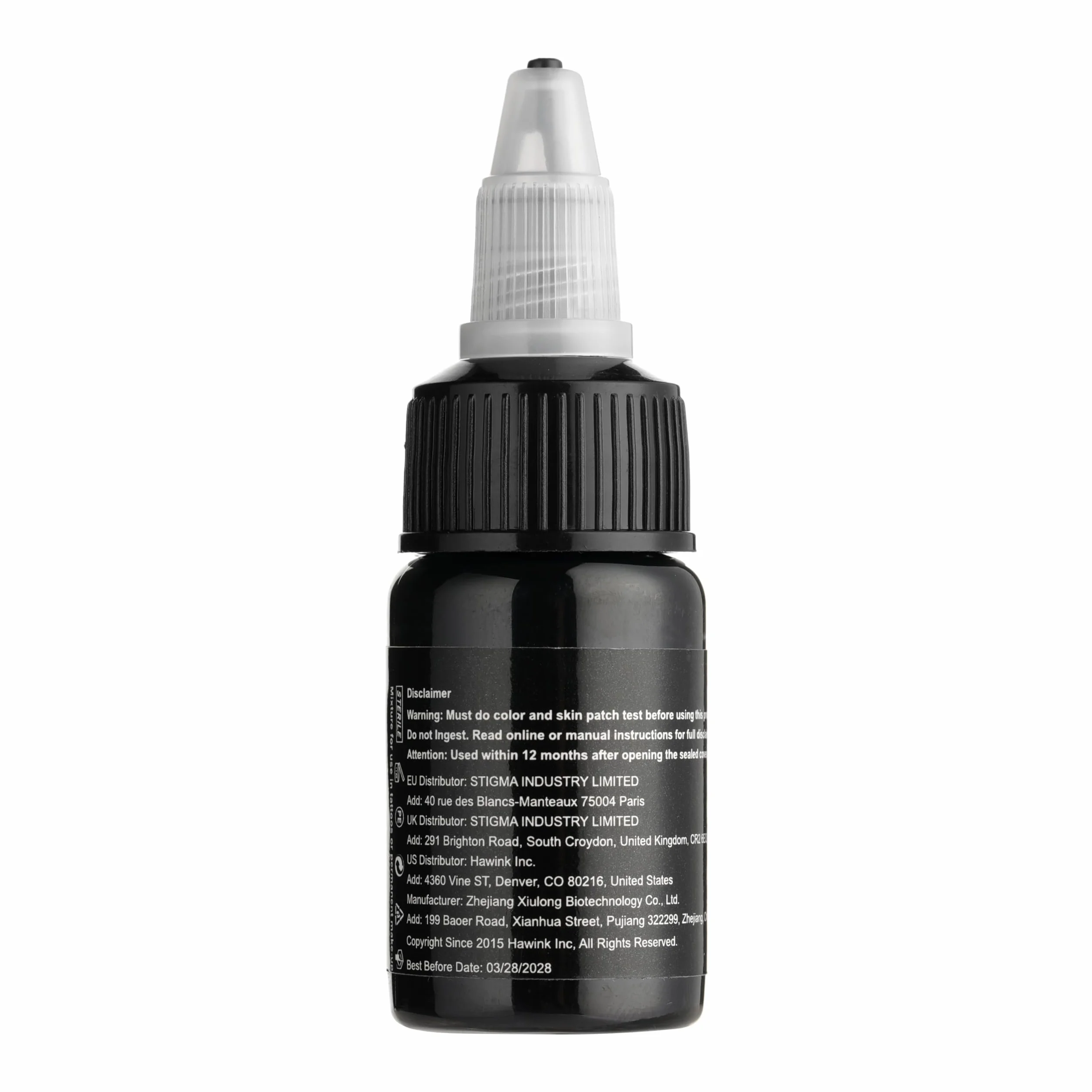 STIGMA Czarny tusz do tatuażu 15 ml, 1/2 uncji na butelkę Pro Black Tattoo Ink dla artysty tatuażu