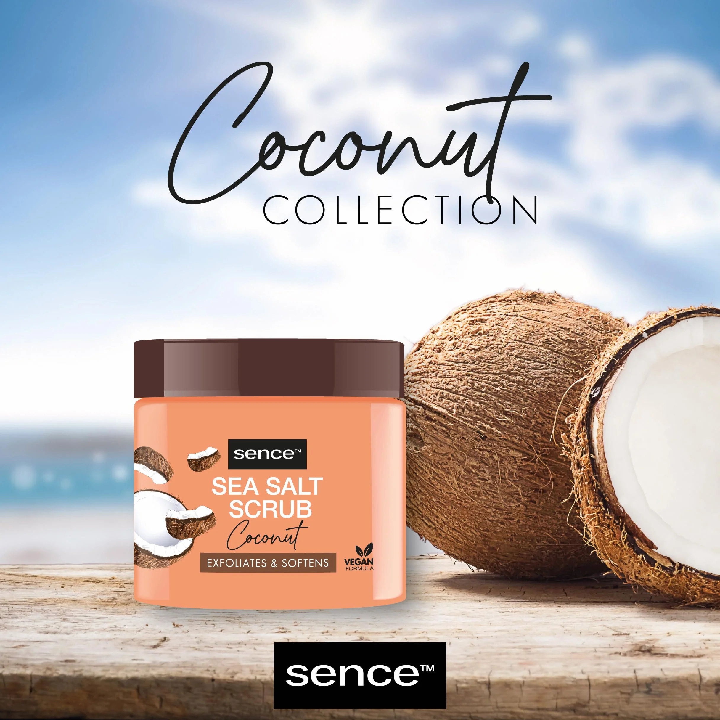 Sence Peeling z soli morskiej orzech kokosowy 500 ml
