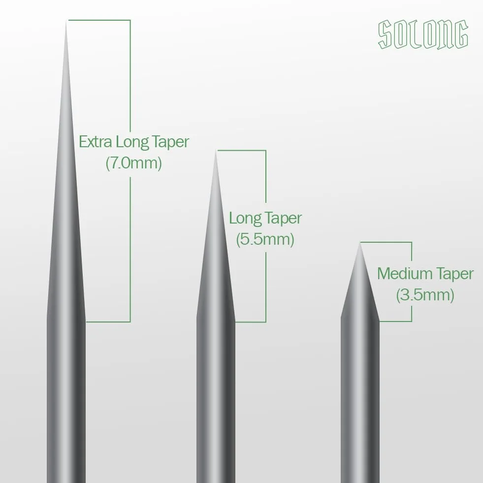 Solong Tattoo #12 średnic 15 igieł Long Taper Magnum 20 sztuk do precyzyjnych linii i cieniowania