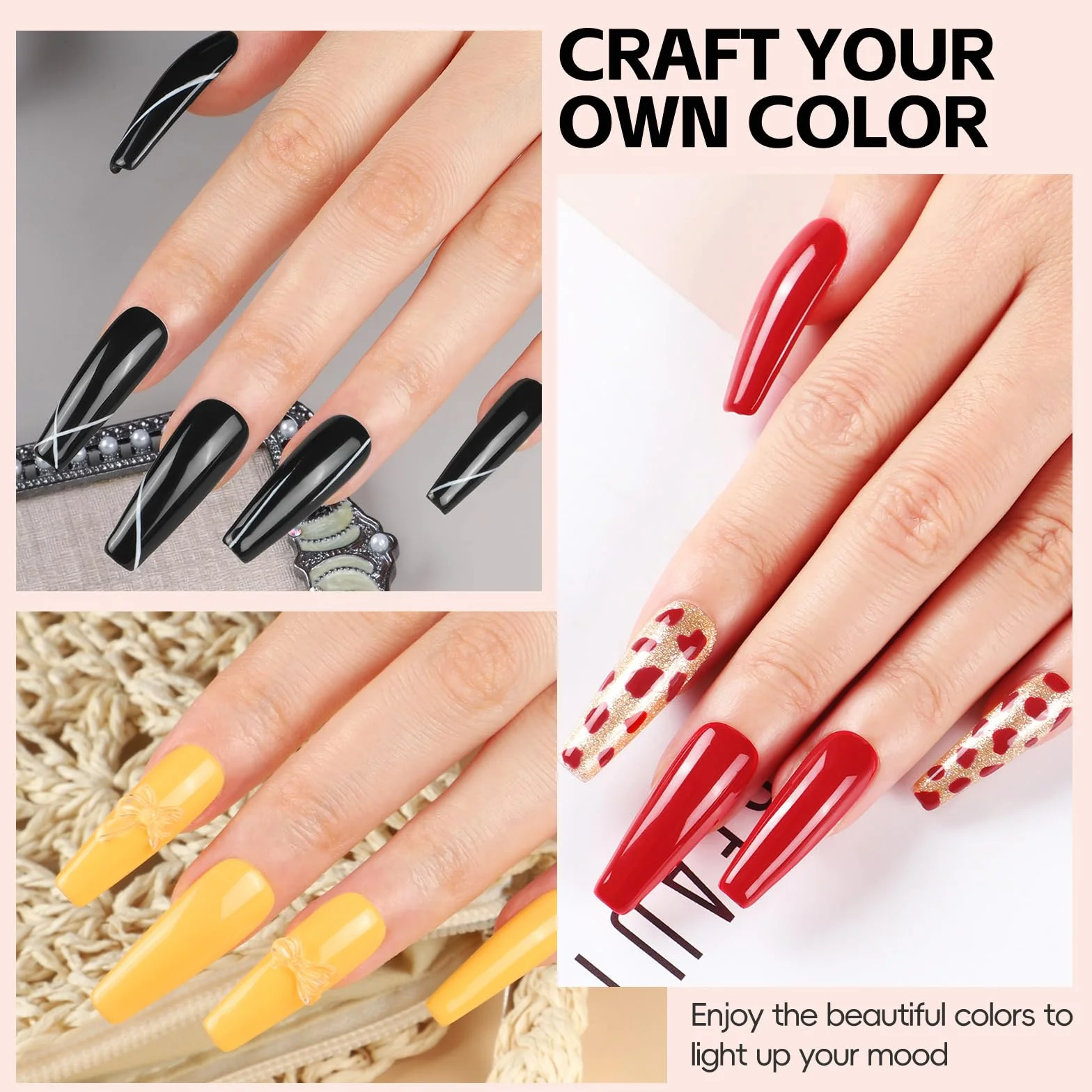 COSCELIA Zestaw lakierów do paznokci UV z lampą, 15 kolorów, żelowy lakier do paznokci UV i 3 kolory, zestaw do paznokci żelowych, zestaw startowy Base Coat Top Coat