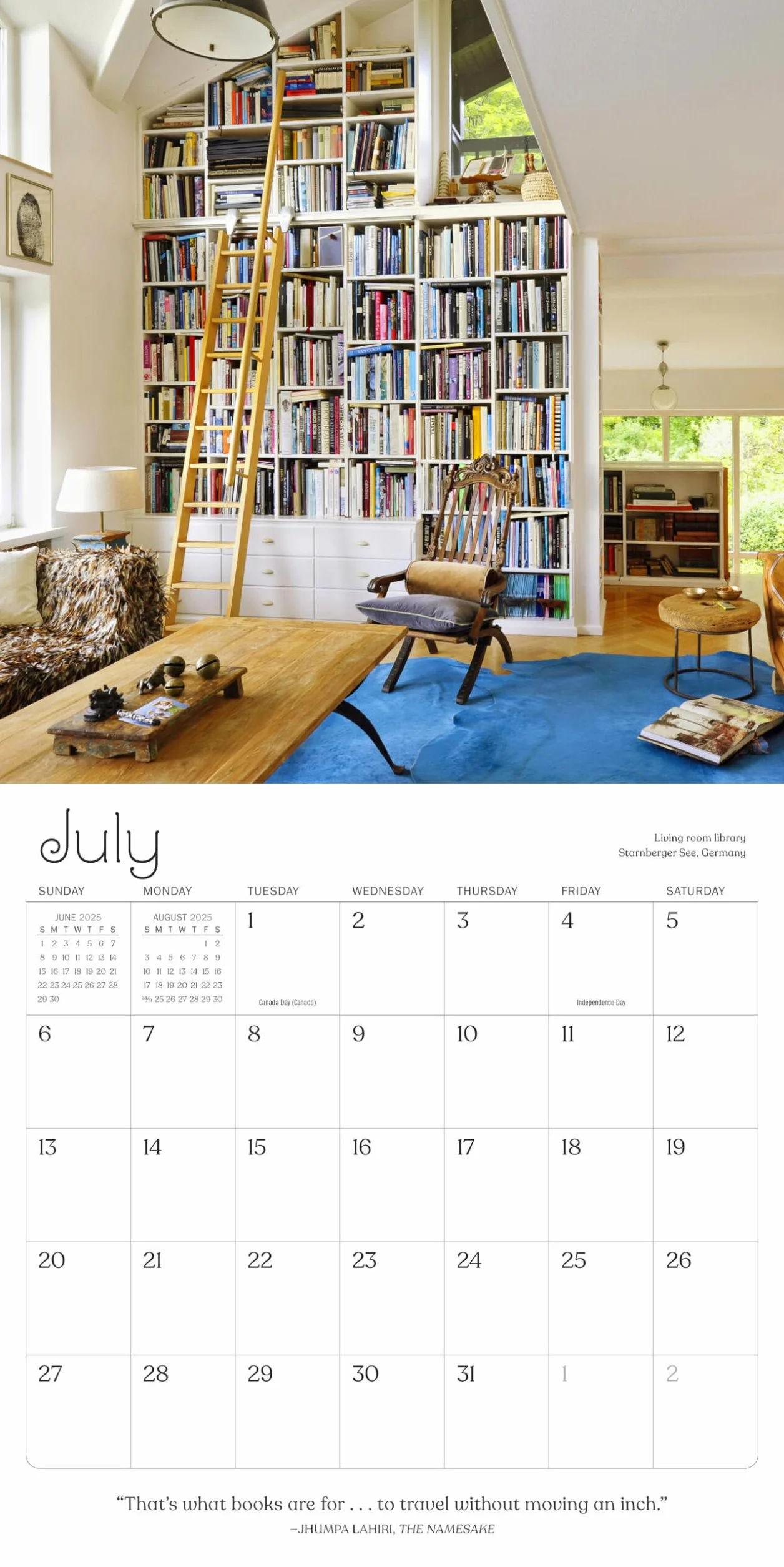 A Calendar for Book Lovers Wall Calendar 2025
