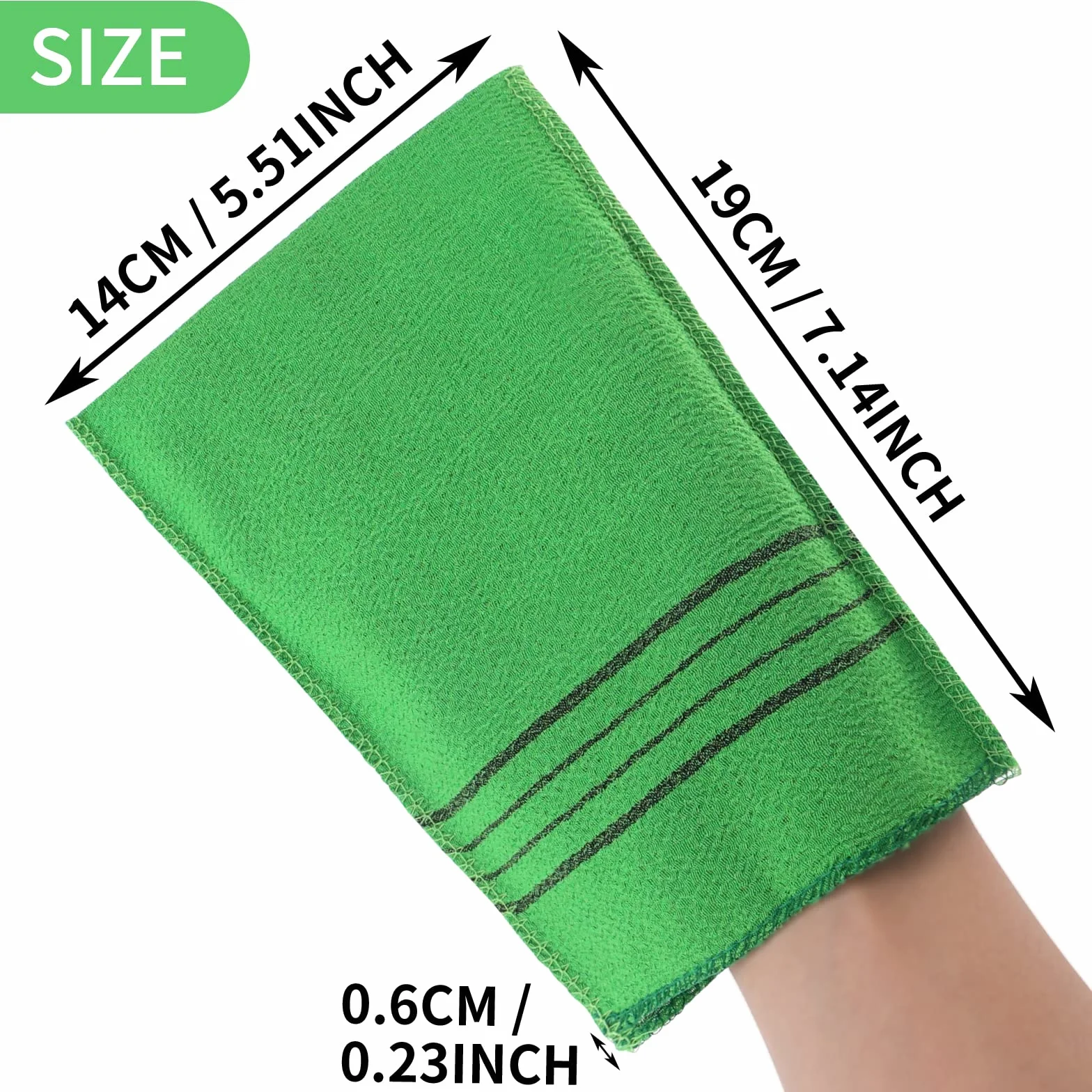 Sibba 8 szt. azjatyckich rękawiczek peelingowych, dwustronne, koreańskie, włoskie, ręczniki, prysznic, trukwa, akcesoria kąpielowe, gąbka, peeling ciała, rękawica do szorowania, gąbka do masażu