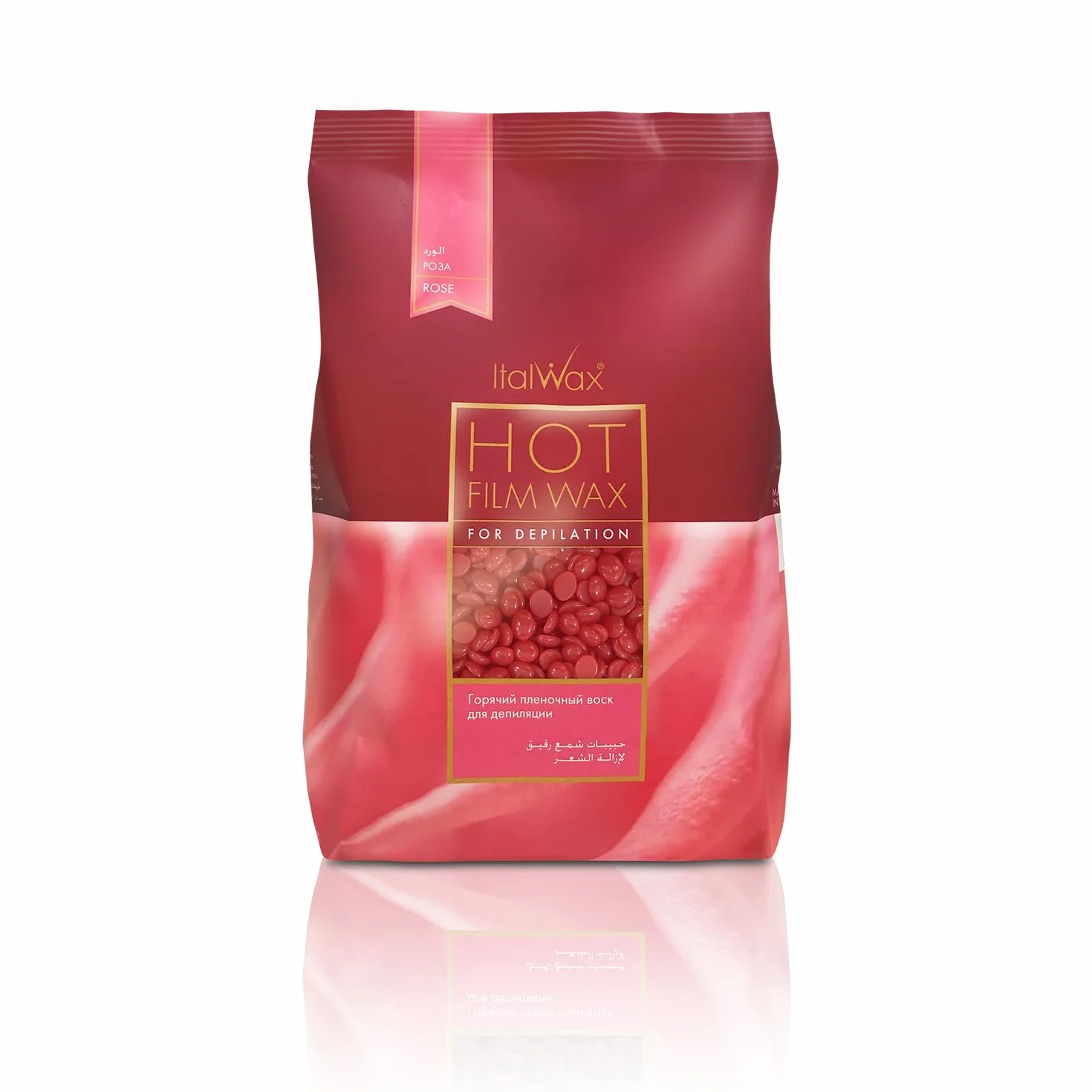 Italwax Rose – 1 kg – perły woskowe do depilacji – naturalna formuła do wszystkich rodzajów skóry – aromat owocowy – polecany do strefy bikini i pod pachami – wosk gorący