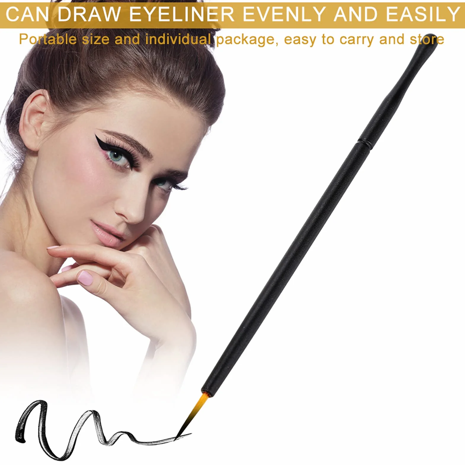 Ołówek pędzel do eyelinera cienki 100 szt. jednorazowy pędzel do eyelinera twardy eyeliner płynny pędzel do cieni do powiek pędzel do makijażu narzędzie do makijażu